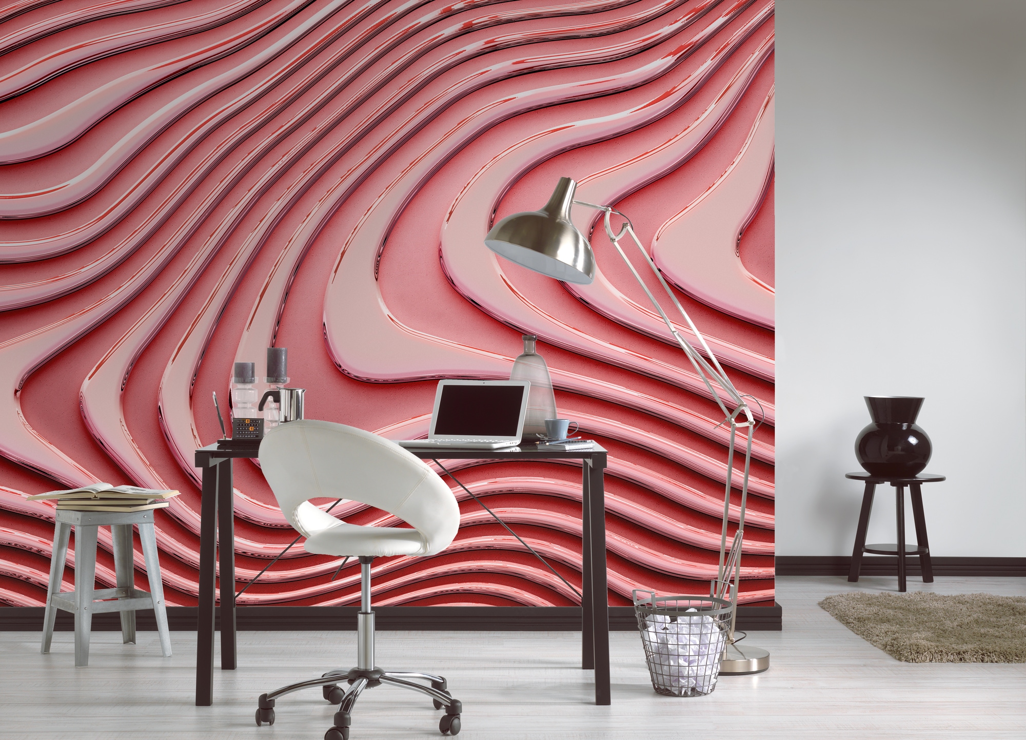A.S. Création Vliestapete "3D-Tapete Wellenoptik Rosé Metallic Abstrakt" matt strukturiert