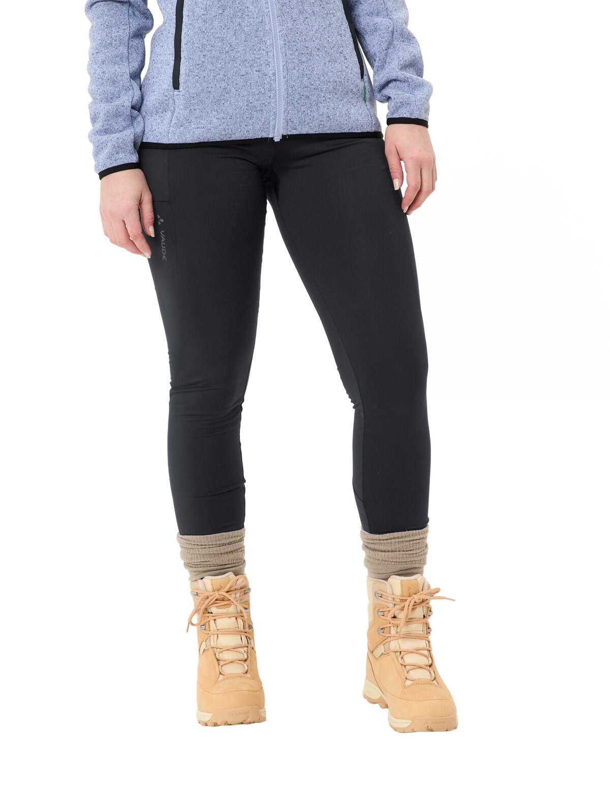 VAUDE Thermohose "Womens Neyland Winter Tights" für kalte Tage, mit Seitennahttasche und elastischer Schlaufe