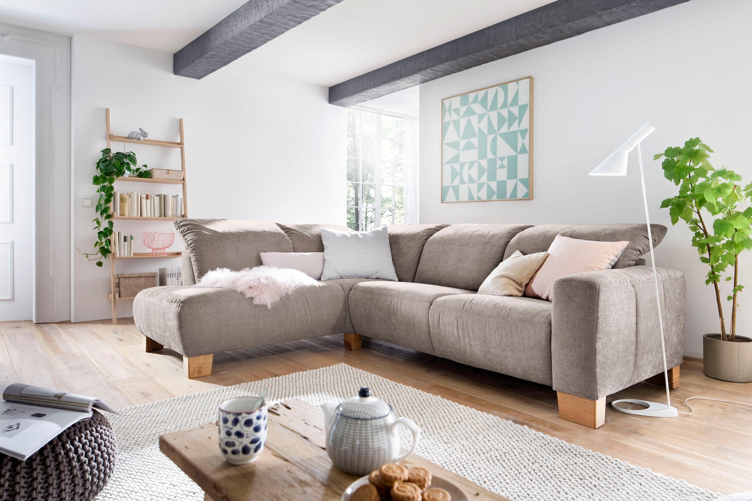 Home affaire Ecksofa "Hörnum bequemes Wohlfühlsofa, Federkern, Breite 281cm günstig online kaufen