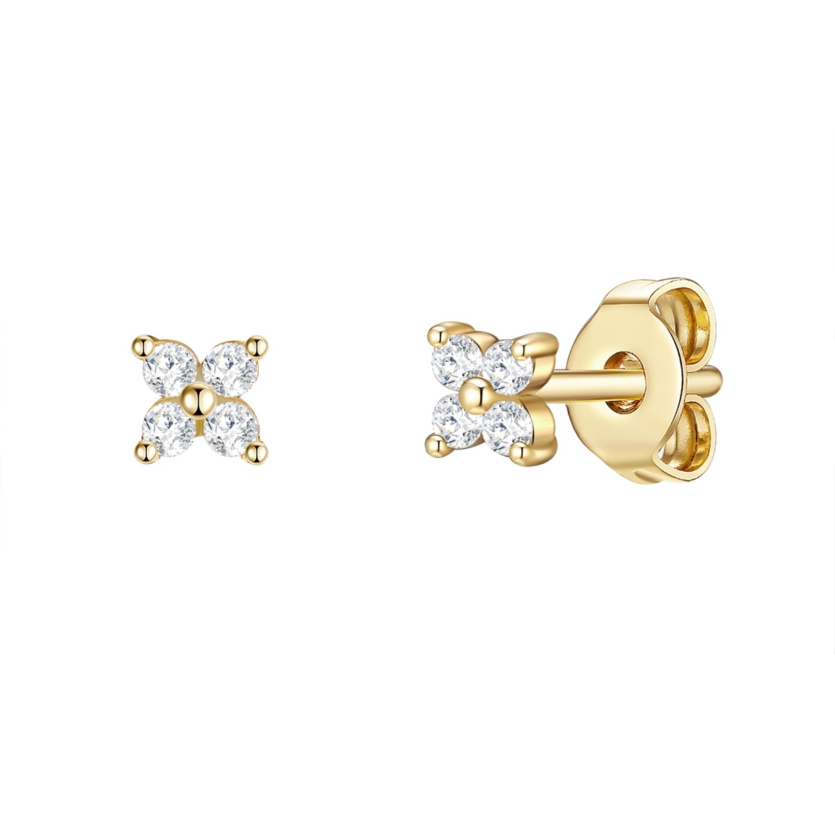 Glanzstรผcke Mรผnchen GSM323 Earrings Yellow Gold White