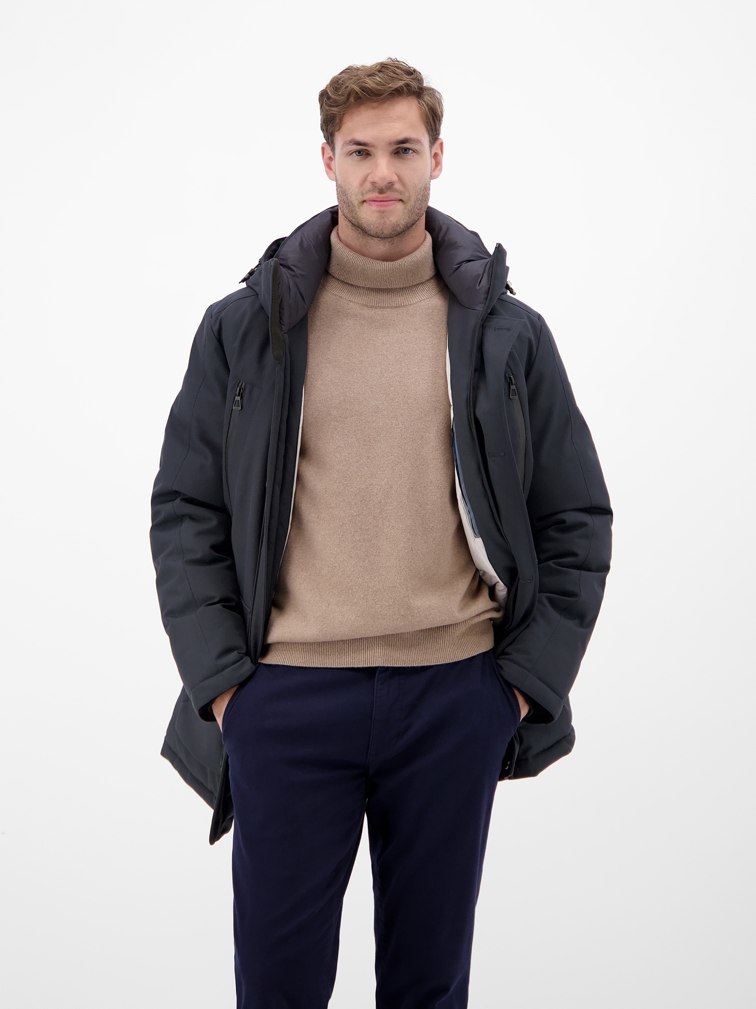 LERROS Steppjacke »LERROS Herren-Parka in Twillstruktur«, mit Kapuze, Wasser- und windabweisend, atmungsaktiv