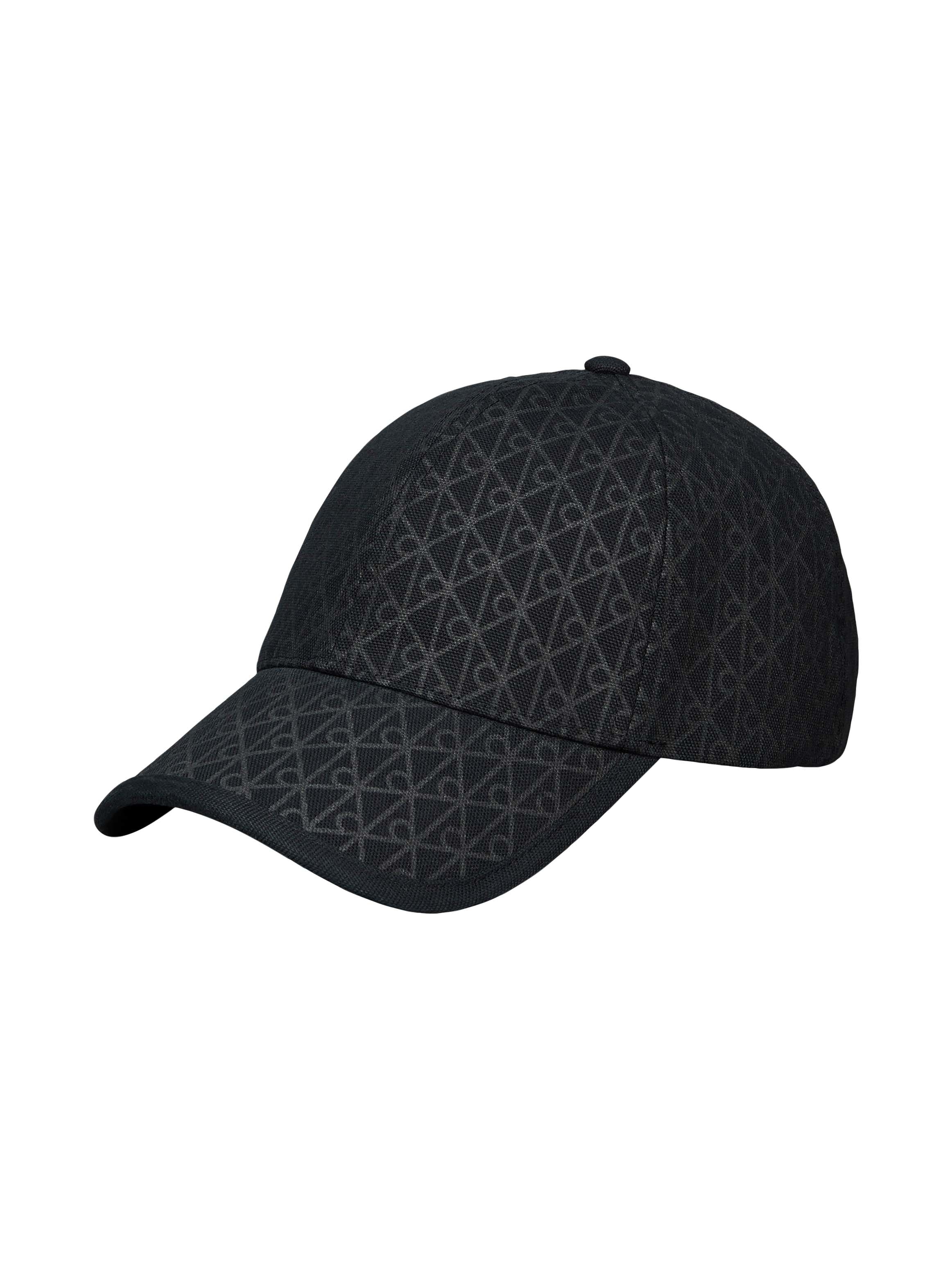 CALVIN KLEIN Damen Baseball Cap "EMBLEM PRINT w LEATHER PATCH CAP"schwarz, unifarben, Web, Baumwolle, Caps, Regular fit und größenverstellbar