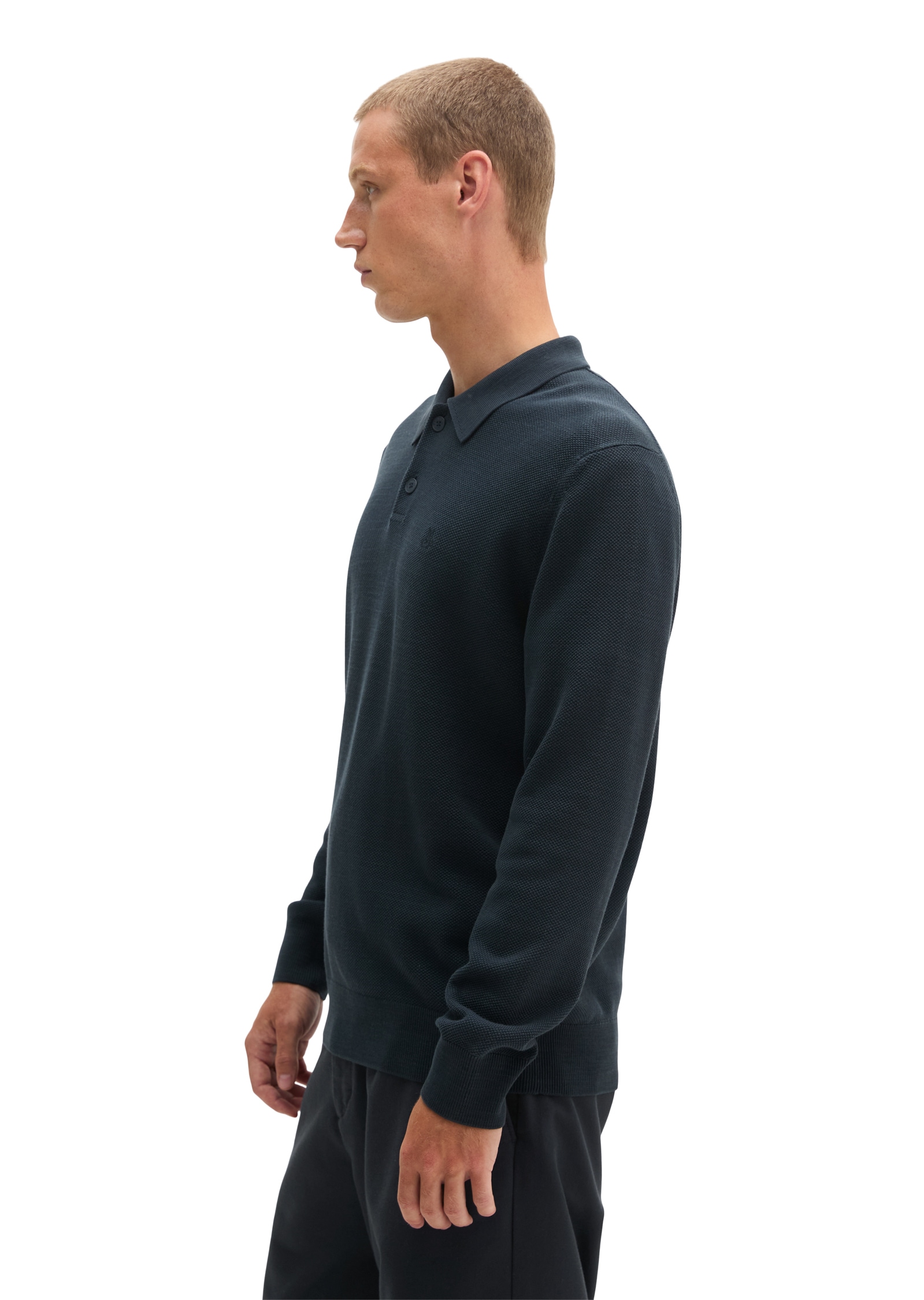 Marc O'Polo Langarm-Poloshirt »aus reiner Bio-Baumwolle«