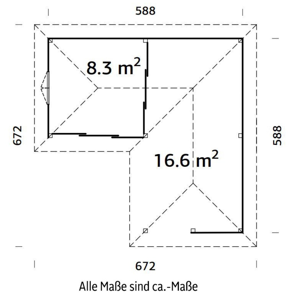 Palmako Holzpavillon »Bianca 24,9 m² Set 3«