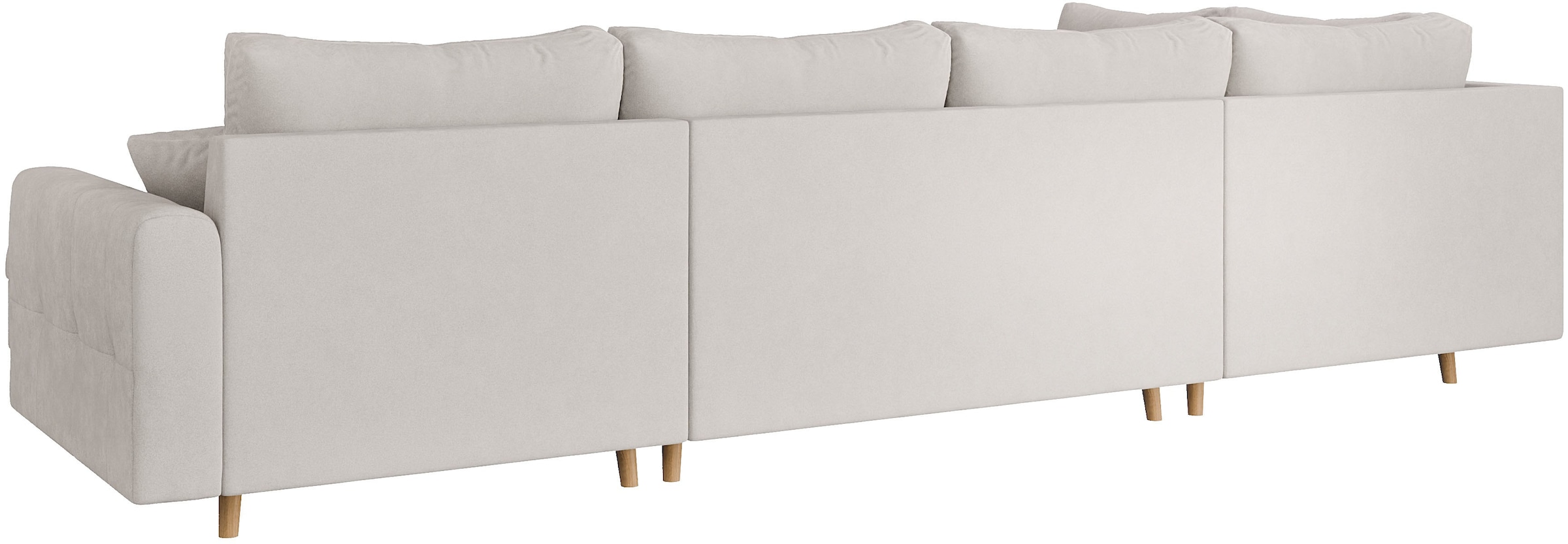 Home affaire Wohnlandschaft »CHARRE U-Form mit Ottomane, Maße B/T/H: 310/161/81 cm« feine Steppung, lose Rücken- und Zierkissen, auch in Cord und Bouclé