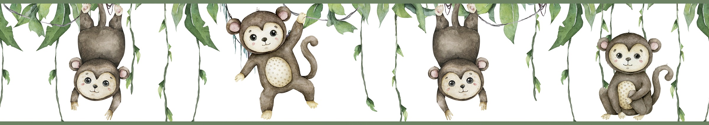 Marburg Kindertapete matt Dschungeloptik, Affen, Tapete für Wohnzimmer Schlafzimmer Küche