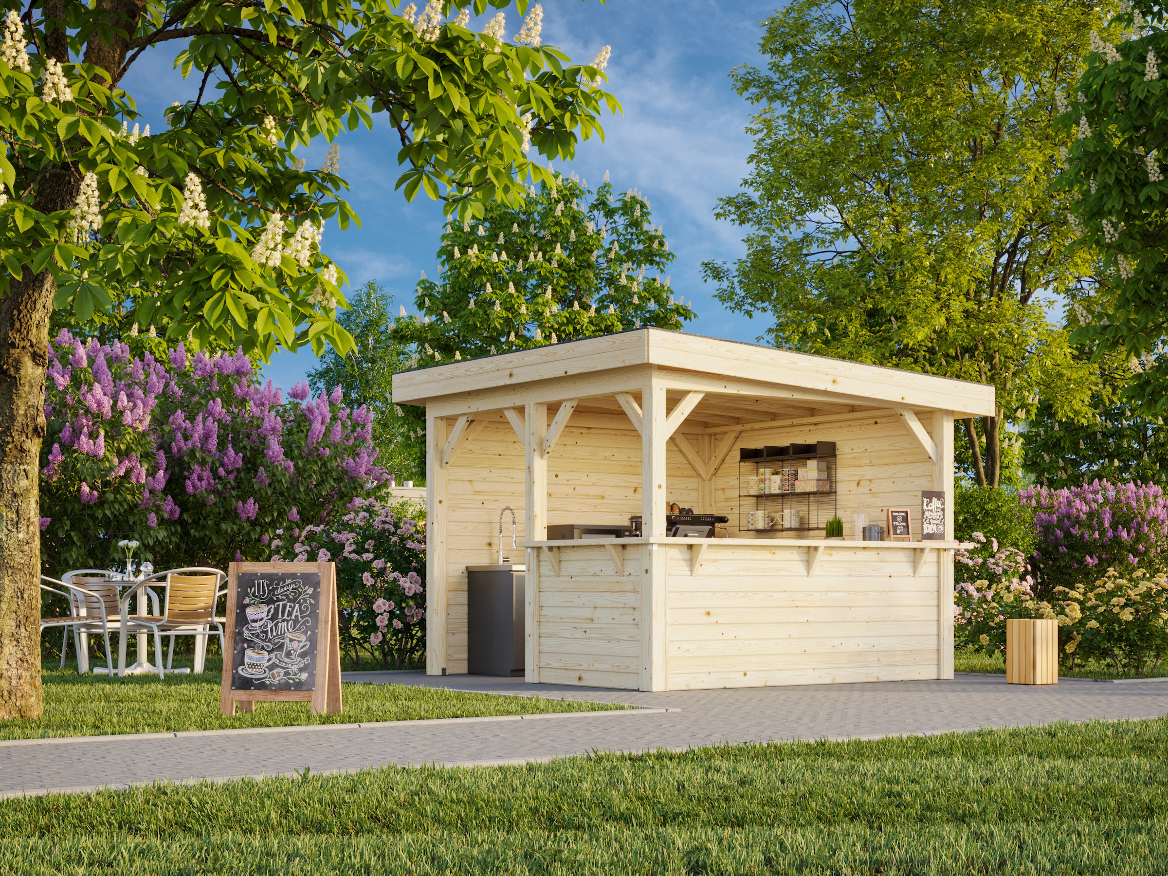 Palmako Holzpavillon »Lenna 8,3 m² Set 303« BxTxH: 340x340x245 cm