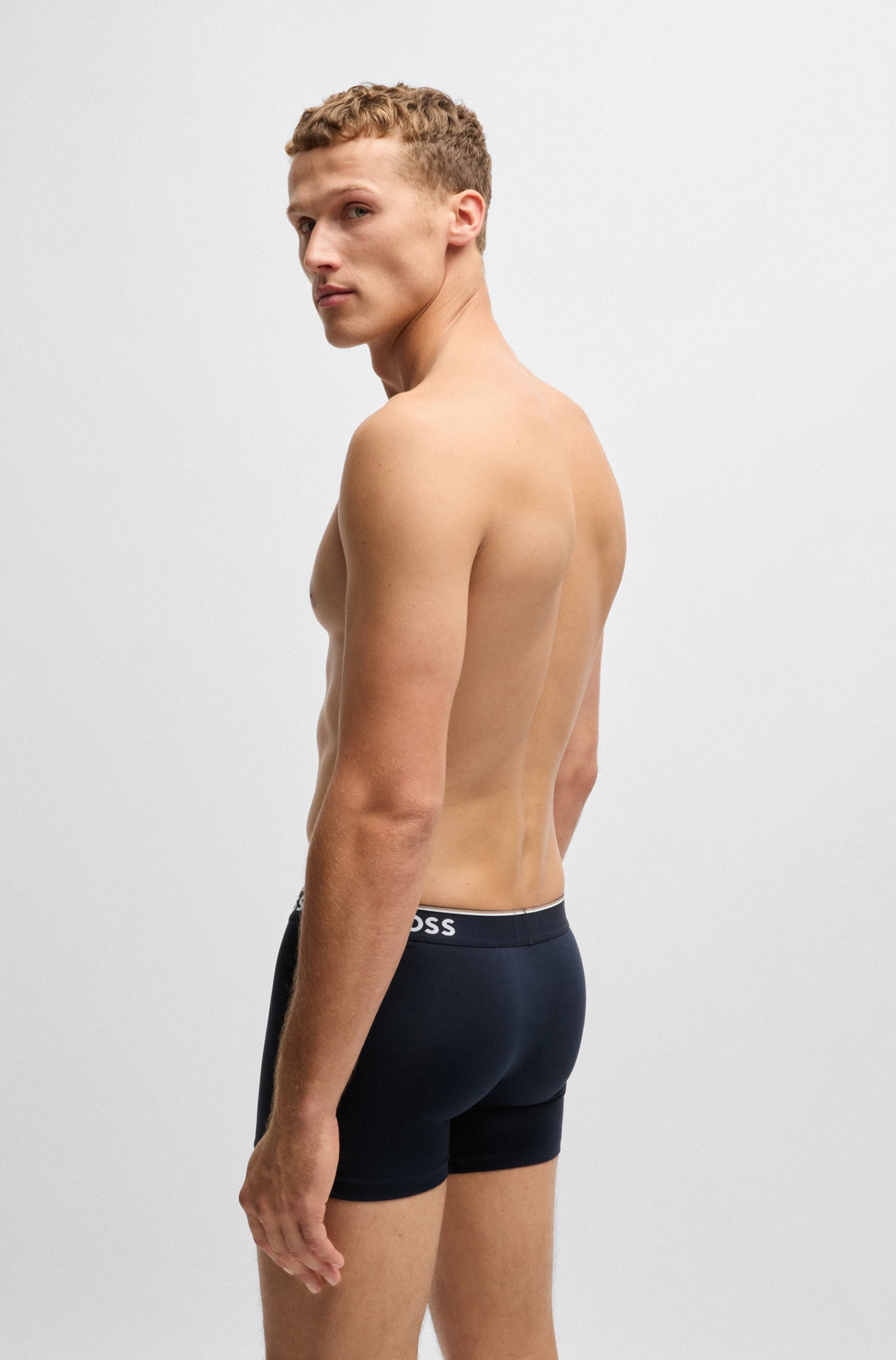 BOSS Langer Boxer »Brief 3 PACK«, mit farblich passendem Webbund