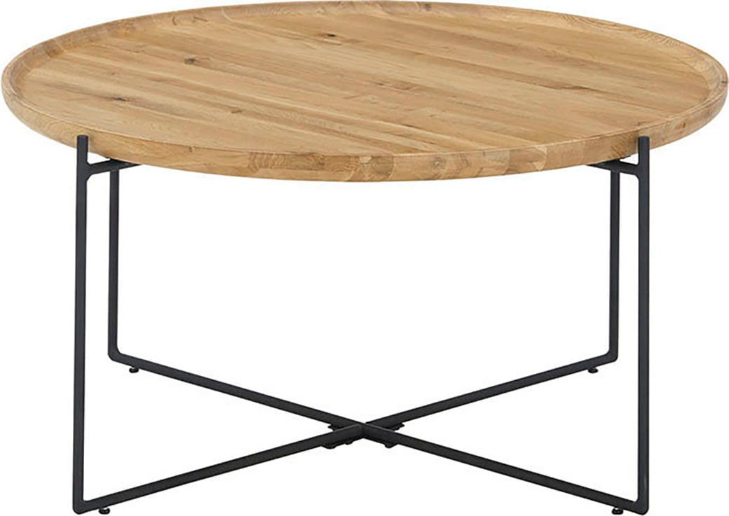 MCA furniture Couchtisch »TREVISO Top Eiche massiv 30mm«, Eiche massiv natur, Metall schwarz matt, Belastbarkeit 30 kg