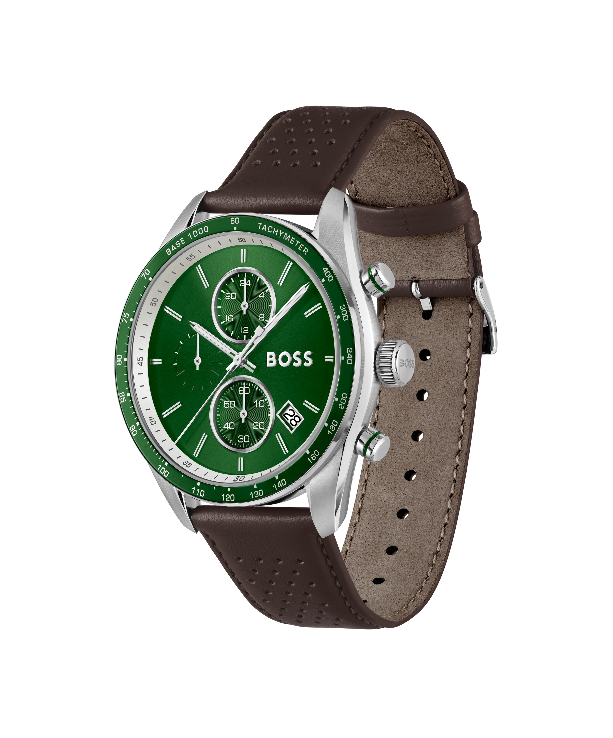 BOSS Chronograph »GRAND PRIX« Quarzuhr, Armbanduhr, Herrenuhr, Lederarmband, analog, Tag