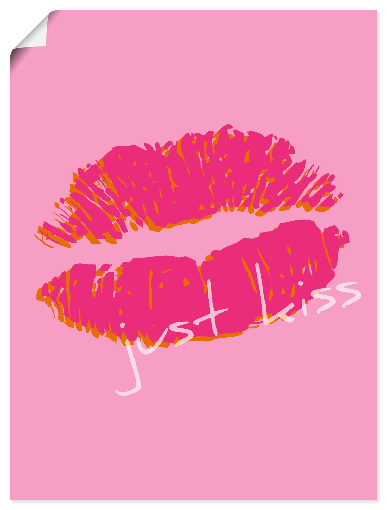 Wandbild ARTLAND "Just kiss", farbe bild(er): pink, B:45cm H:60cm, Papier, Bilder, als Alubild, Leinwandbild, Poster, Wandaufkleber in verschied. Größen