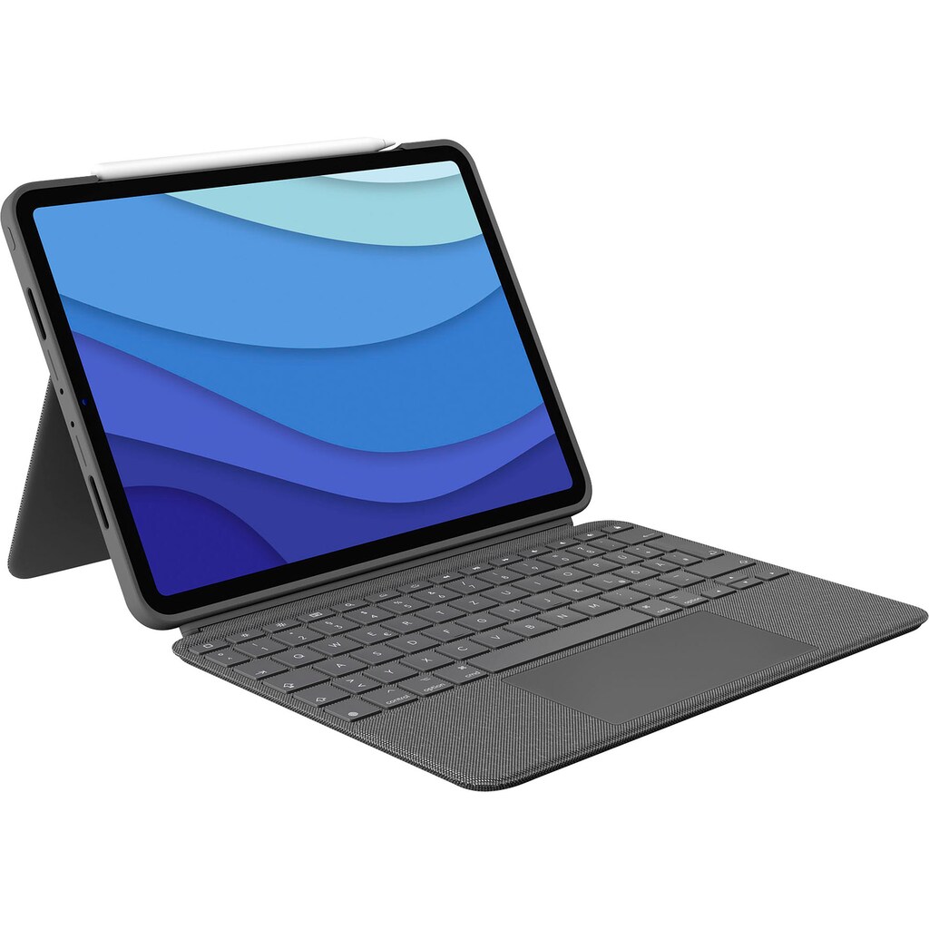 Logitech iPad-Tastatur »Combo Touch iPad Pro 11 Zoll«, (ausklappbare Füße-Multimedia-Tasten)