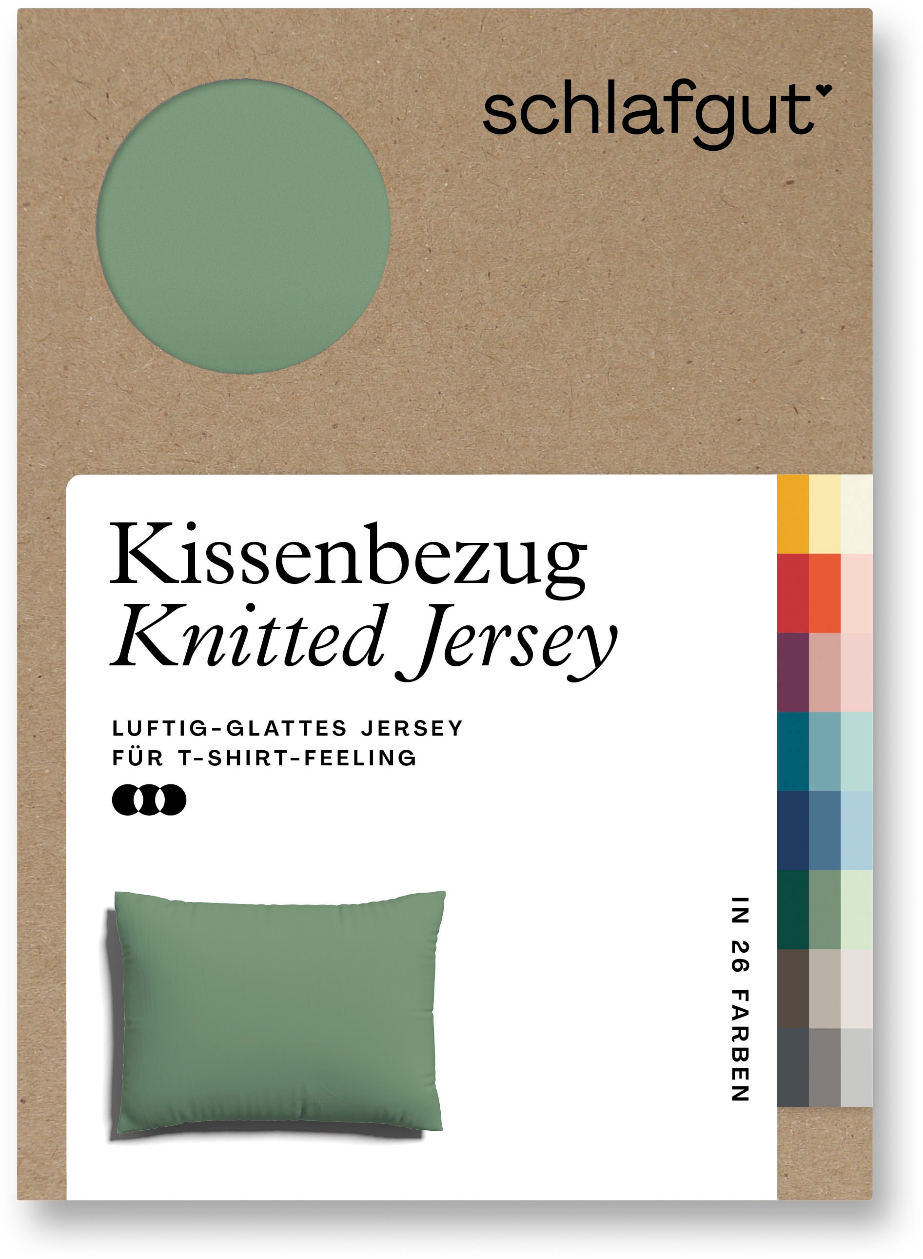 Schlafgut Kissenbezug "Knitted Jersey aus Bio-Baumwolle mit Elasthan, bügelfrei,", (1 St.), besonders fein gestrickt, Ki