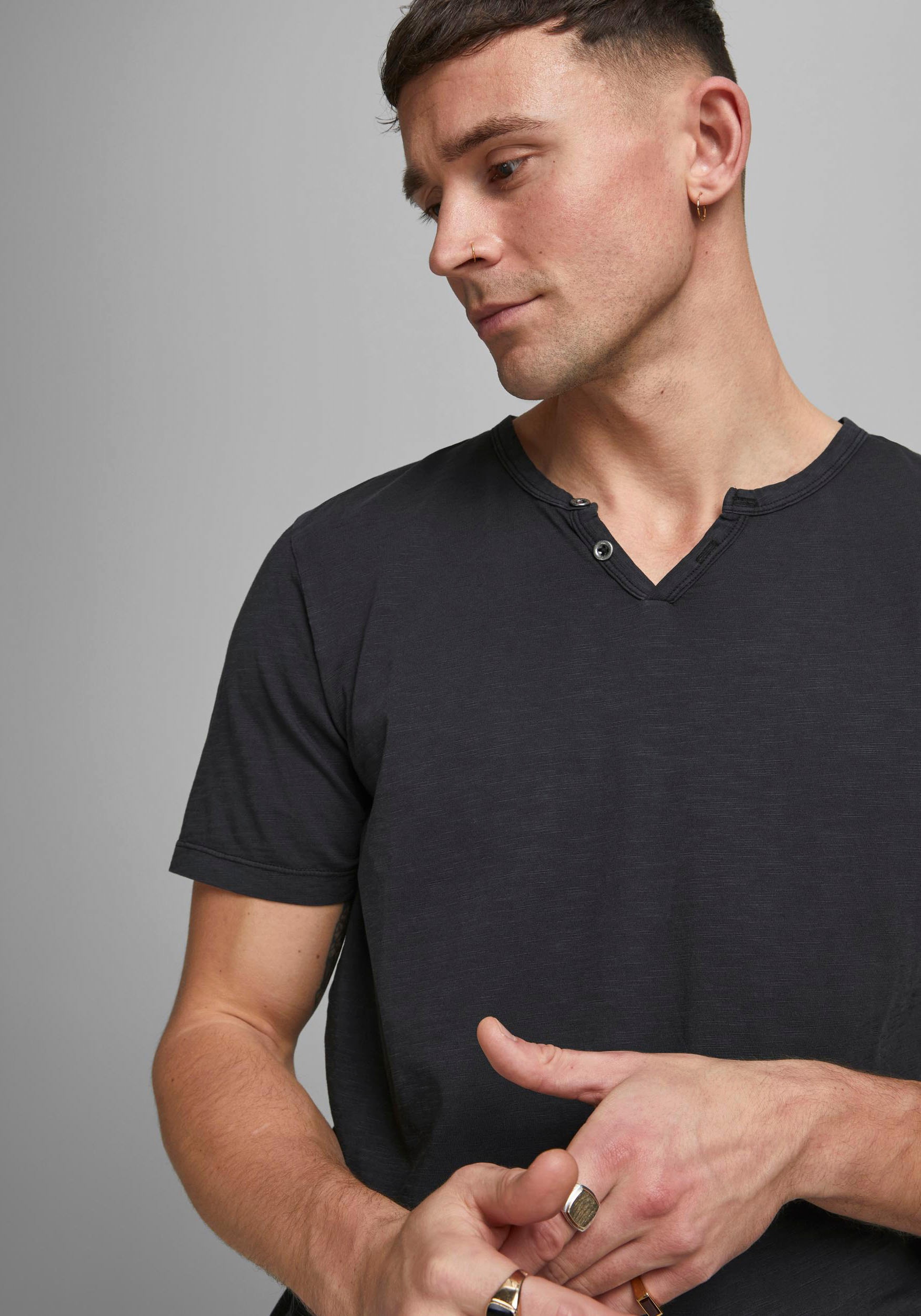 Jack & Jones T-Shirt »SPLIT NECK TEE«