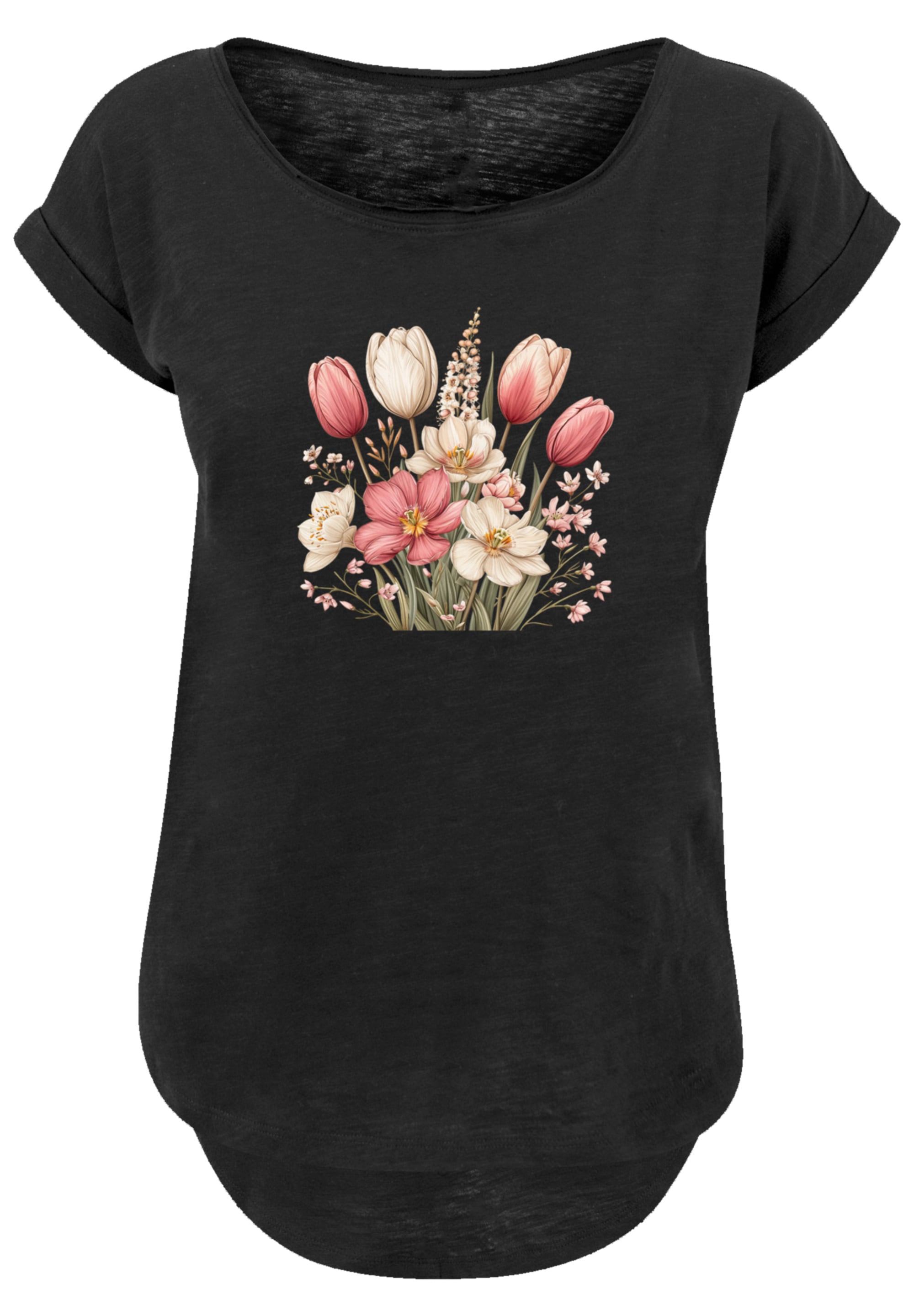 F4NT4STIC T-Shirt »Rosa weißer Frühlingsblumenstrauß«, Premium Qualität