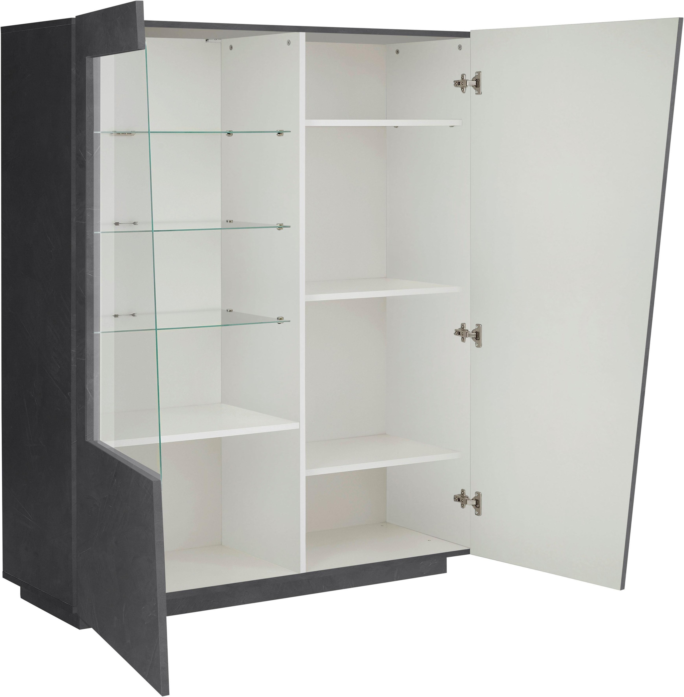 Thumbnail - INOSIGN Highboard "Vega, Hochschrank, Hochkommode, Schrank", mit 2 Türen mit Glaseinsatz, Höhe 146 cm