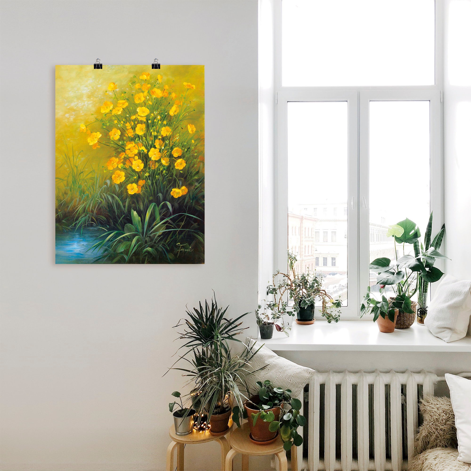 Artland Wandbild »Gelbe Blumen«, Blumenbilder, (1 St.), als Alubild, Leinwandbild, Wandaufkleber oder Poster in versch. Größen
