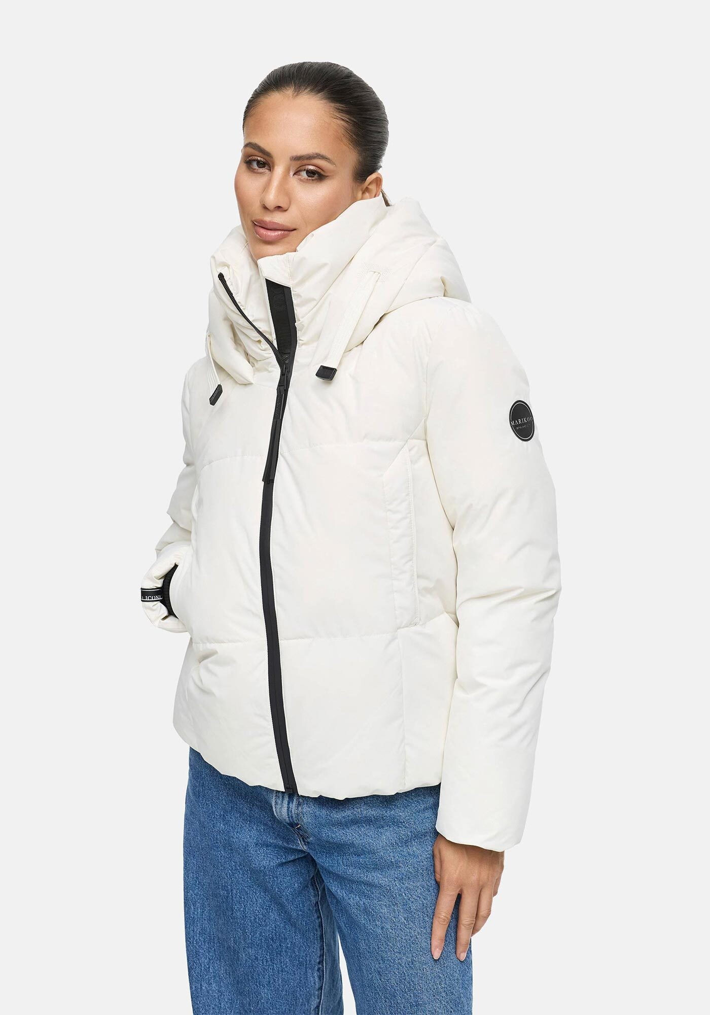 Marikoo Winterjacke »Ninikaa«, kurze Winter Jacke mit extra hohem Windschutzkragen