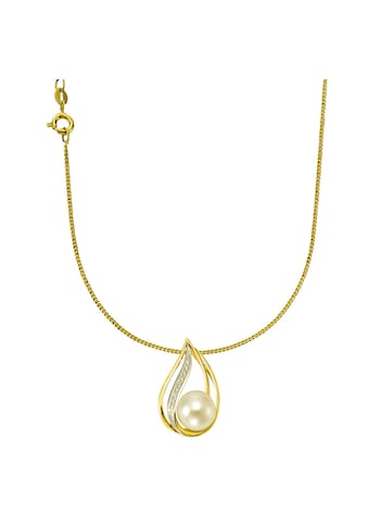 Kette mit Anhänger »585/- Gelbgold Perle Brillanten«