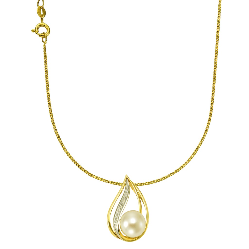 Orolino Kette mit Anhänger »585/- Gelbgold Perle Brillanten«