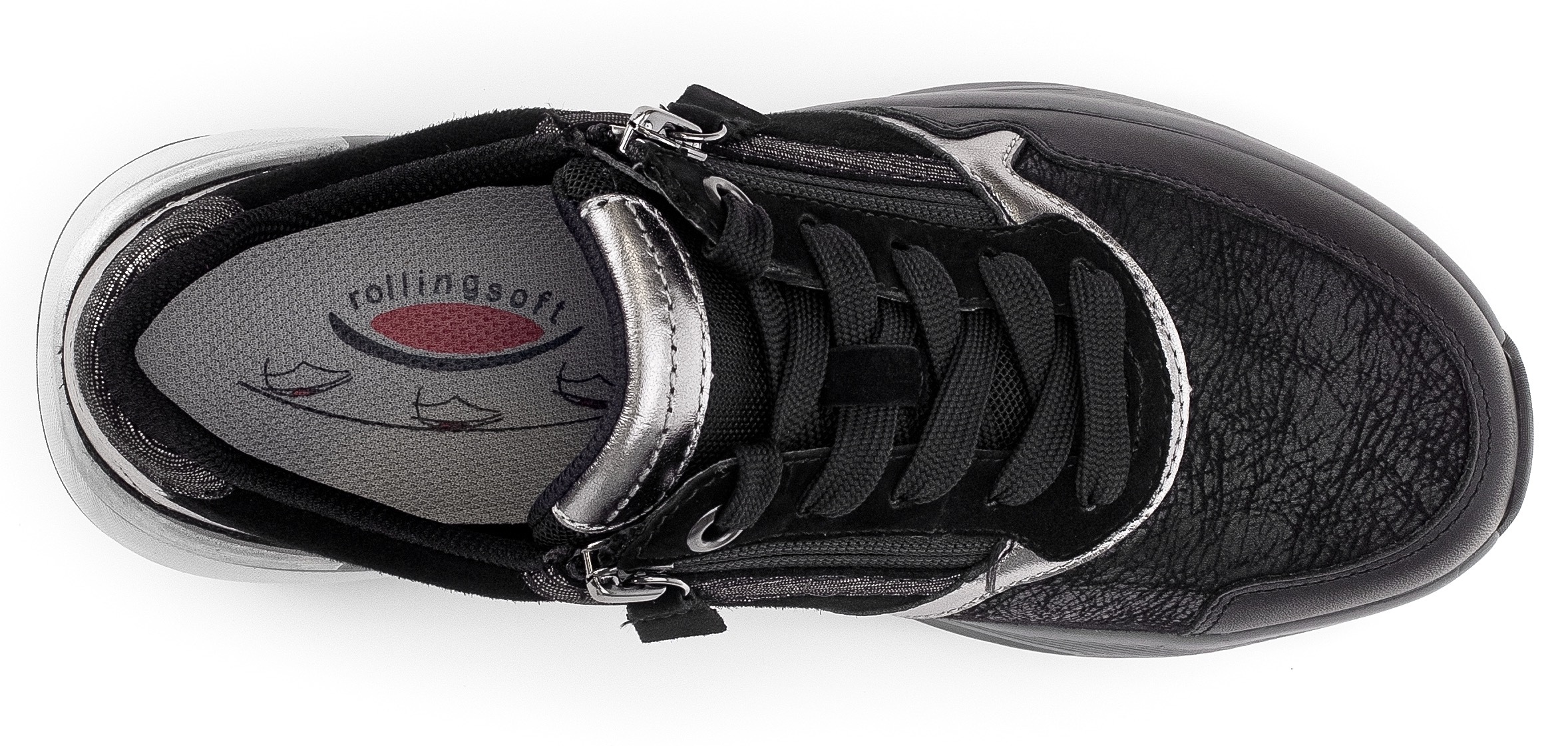 Thumbnail - rollingsoft Keilsneaker, Keilabsatz, Freizeitschuh, Halbschuh, Schnürschuh, Kontrastbesätze