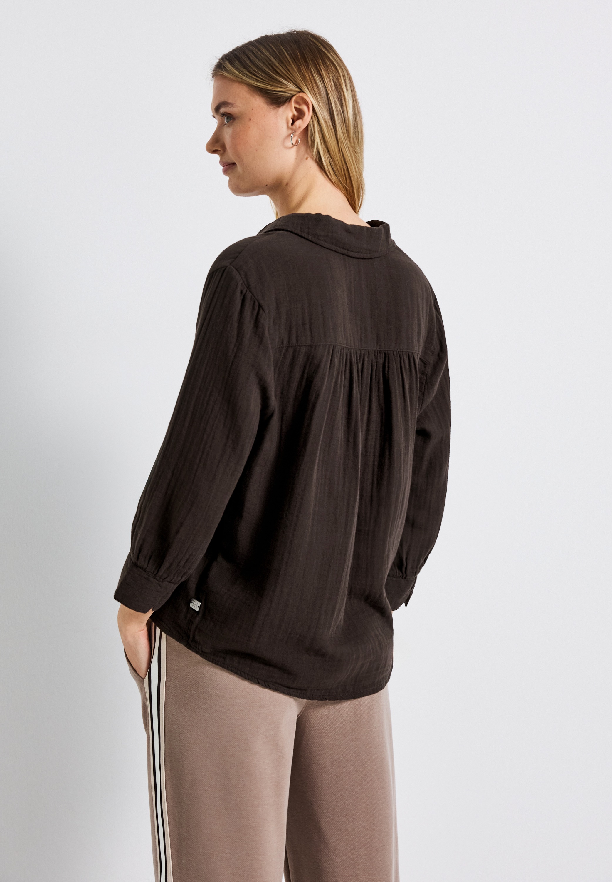 STREET ONE Hemdbluse, aus reiner Baumwolle