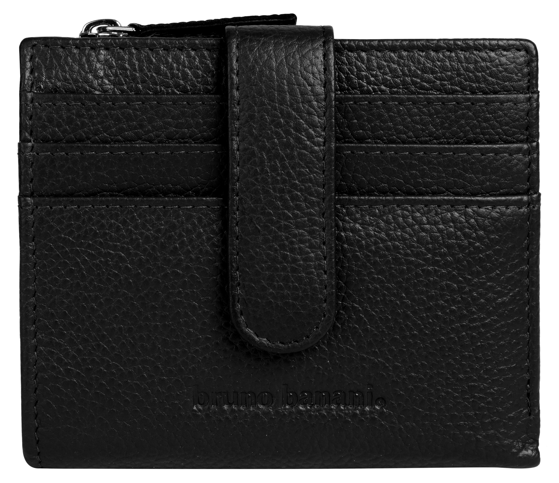 BRUNO BANANI Herren Geldbörse "BRUNO BANANI Herren, Damen Geldbörse SAMEA echt Leder", schwarz, Leder, leicht glänzend, unifarben, Kleinlederwaren,