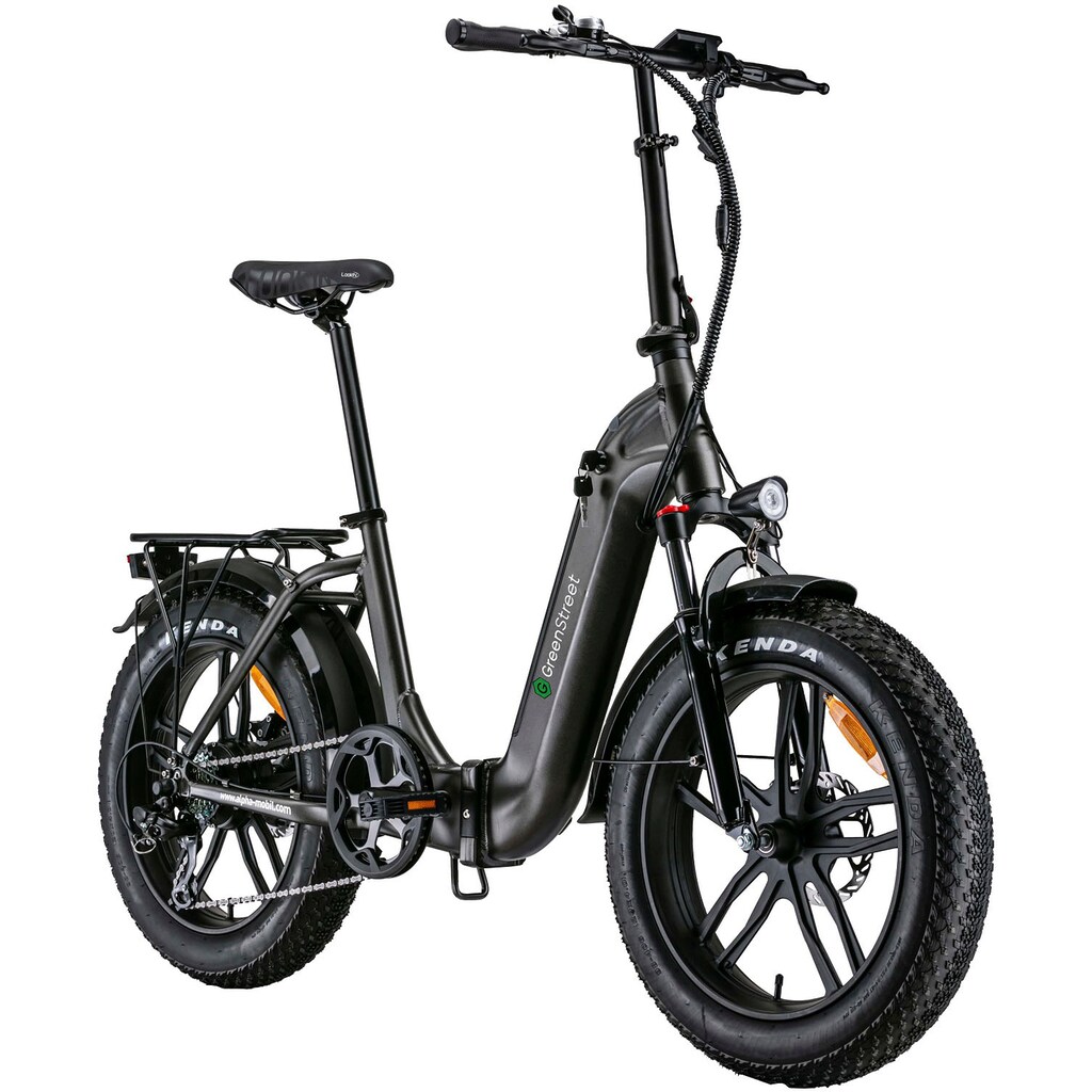 GreenStreet E-Bike »Tiefeinsteiger Klapprad GS5«, 7 Gang, Shimano, Heckmotor 250 W, (Set, 2 tlg., mit Akku-Ladegeräte)