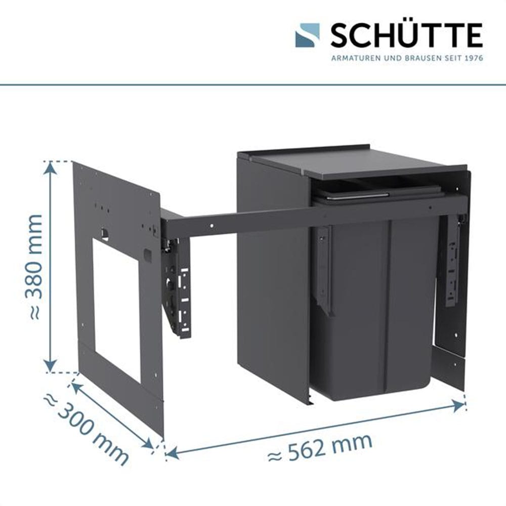 Schütte Mülltrennsystem »Aquastar«, 2 Behälter, zum Einbau, 60cm, 2 Fächer, Auszug, Deckel