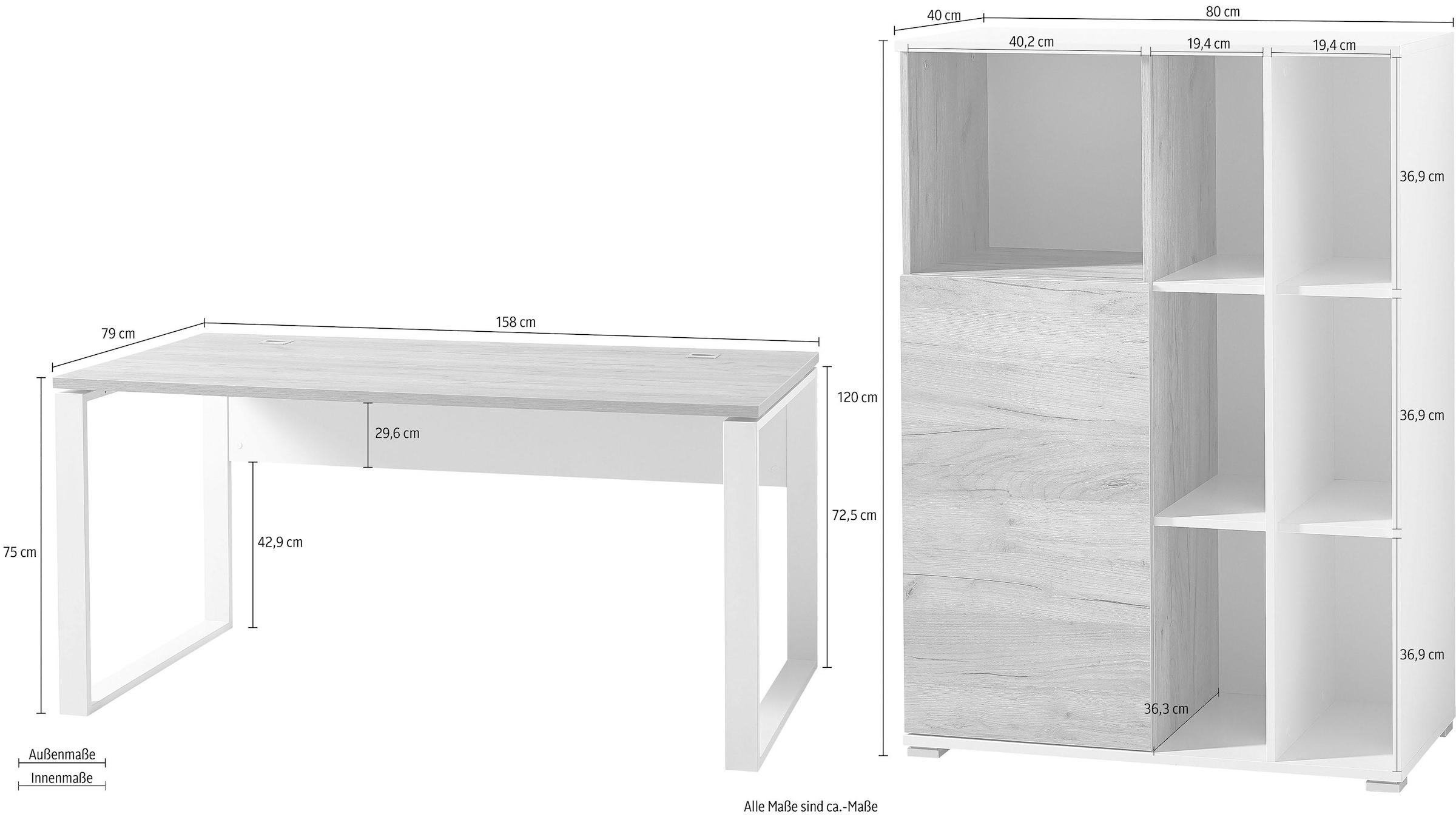 GERMANIA Büro-Set »GW-Lioni«, (Set, 2 tlg.)