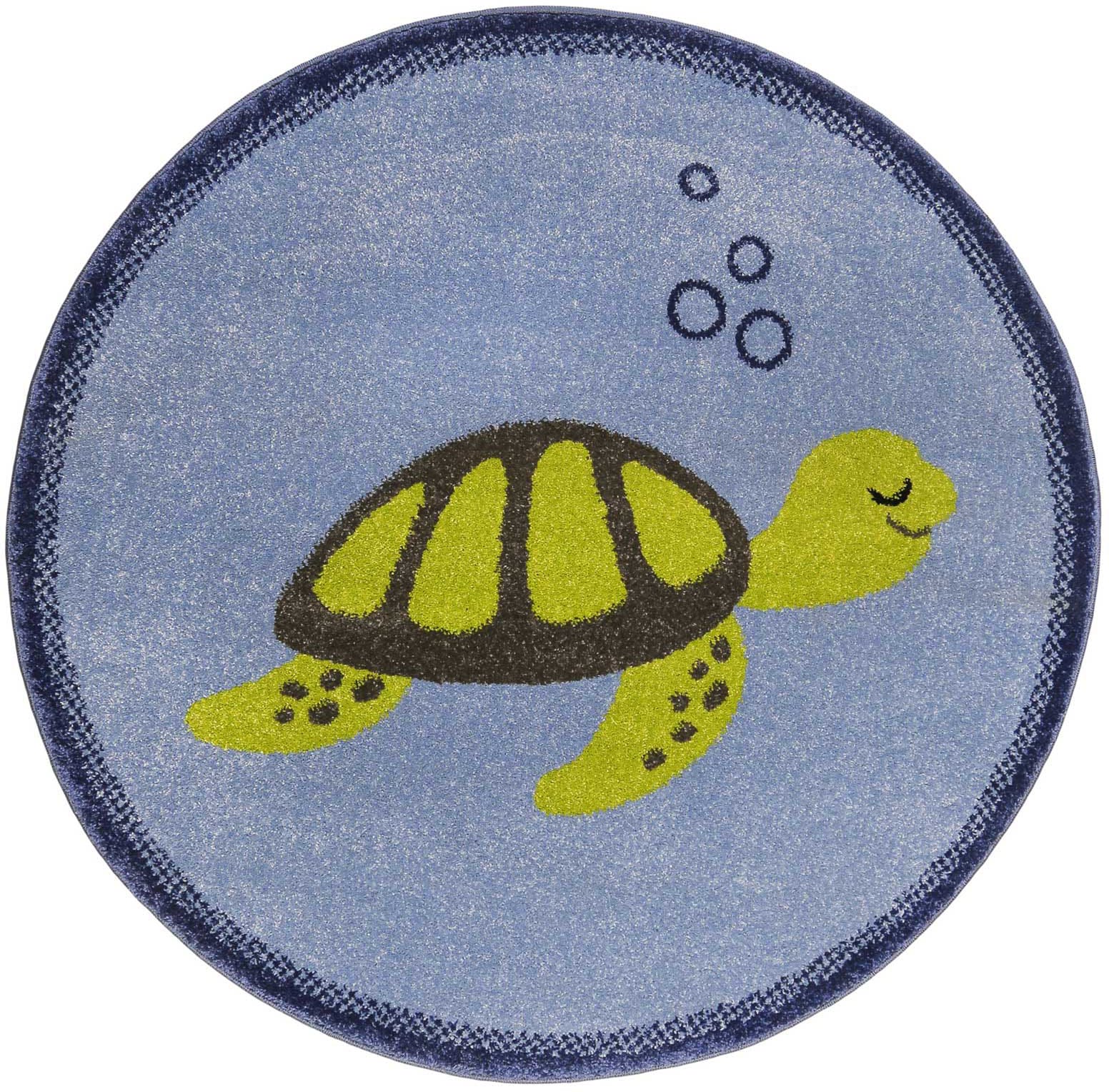 Esprit Kinderteppich »Turtle ESP-40170«, rund, 13 mm Höhe, Kurzflorteppich mit Schildkröten Motiv