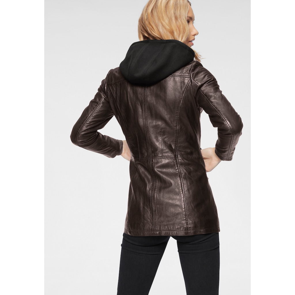 Gipsy Lederjacke »CLEEO«, mit Kapuze, stylischer hochwertiger Longblazer im Two-in-One-Look