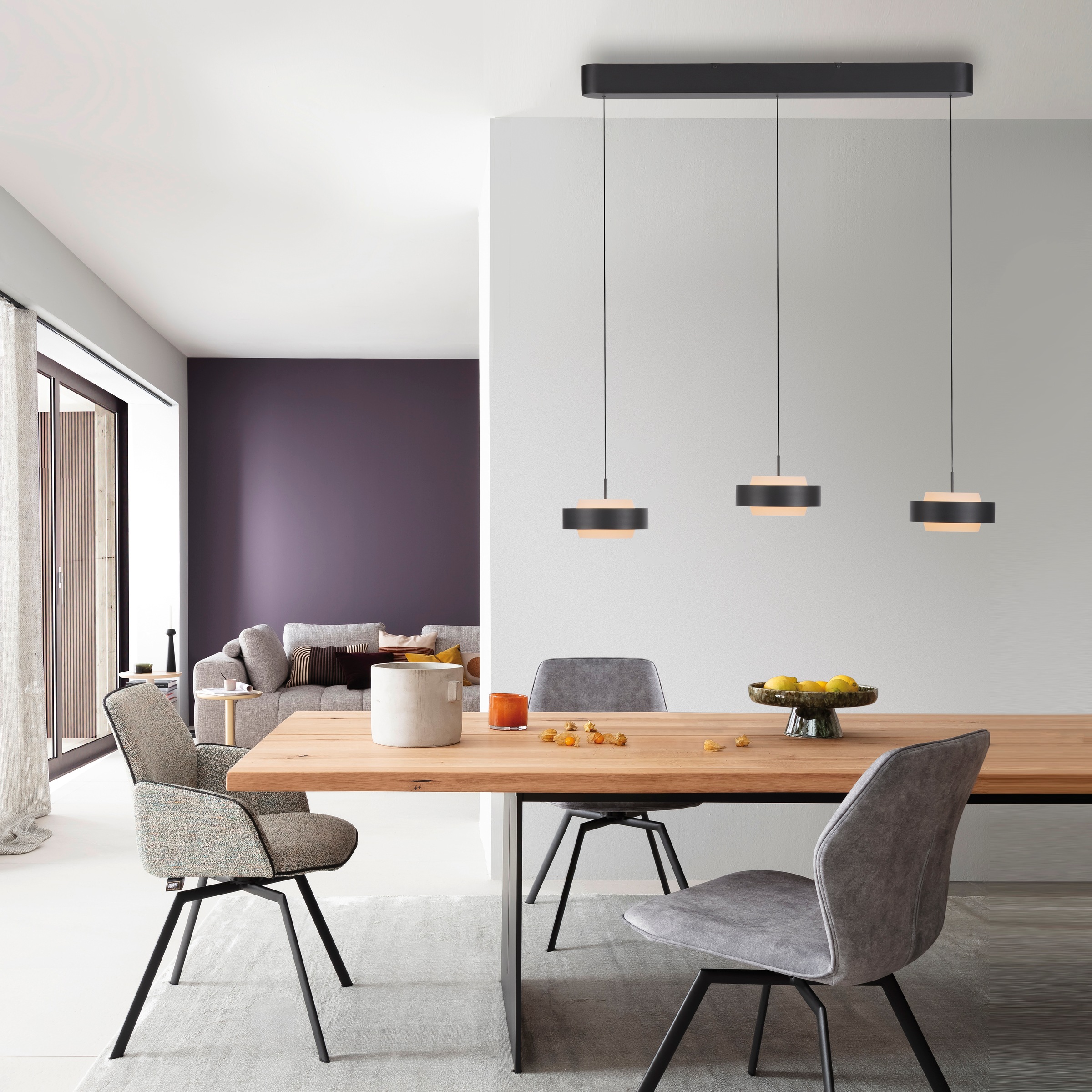 SCHÖNER WOHNEN-Kollektion LED Pendelleuchte »ELMO« LED-Board 1 Stk. Warmweiß SCHÖNER WOHNEN Kollektion, Comfort Lift, Dimmfähig per Tronicdimmer