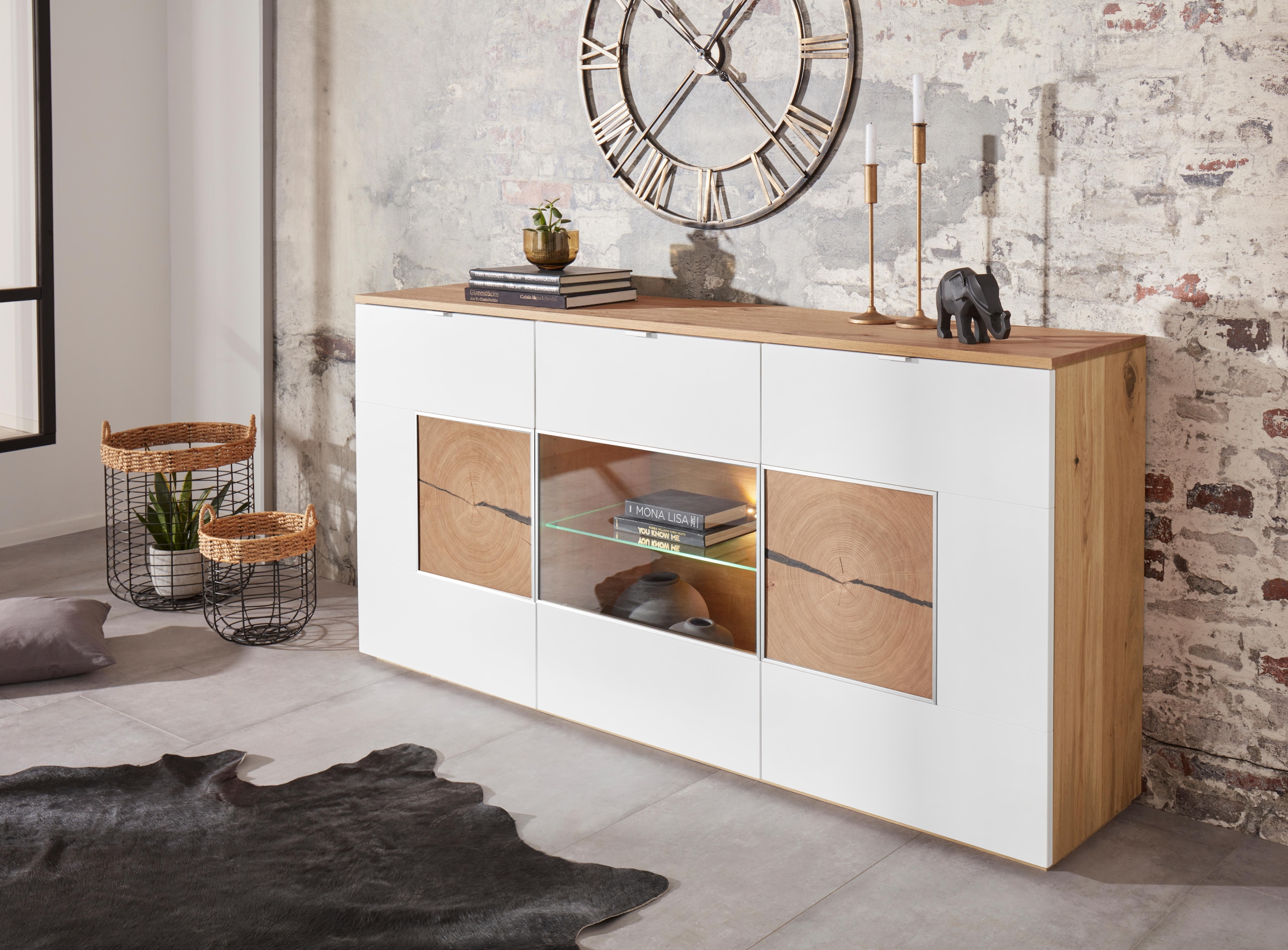 Sideboard Breite 180 Cm Mit Glaseinsatz Online Kaufen Baur