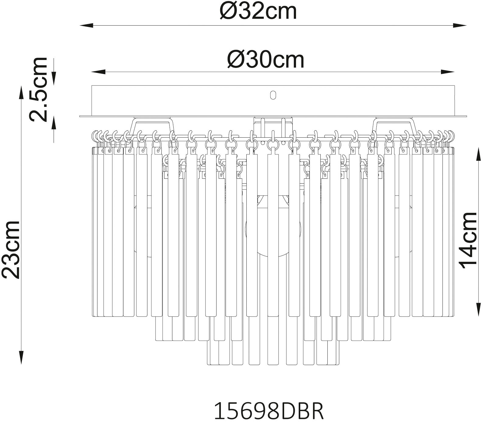 GLOBO LIGHTING Deckenleuchte »GORLEY« E14 1 Stk. Deckenleuchte/Glasstäbe/Wohnzimmer/Esszimmer