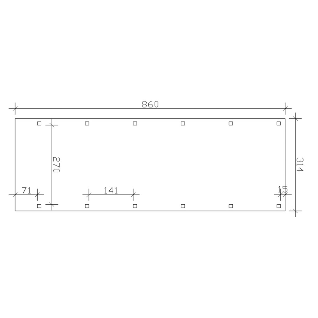 Skanholz Einzelcarport »Friesland«, Fichtenholz, 270 cm, braun