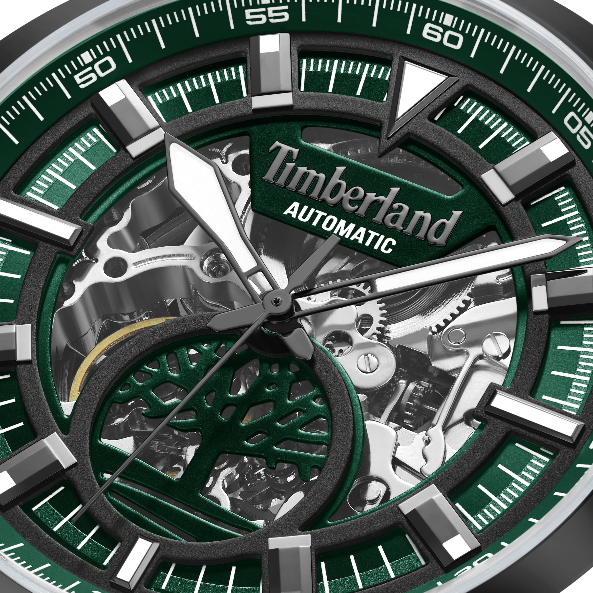 Timberland Automatikuhr »HENNIKER AUTOMATIC«, Armbanduhr, mechanische Uhr, Herrenuhr, mit skelettiertem Zifferblatt