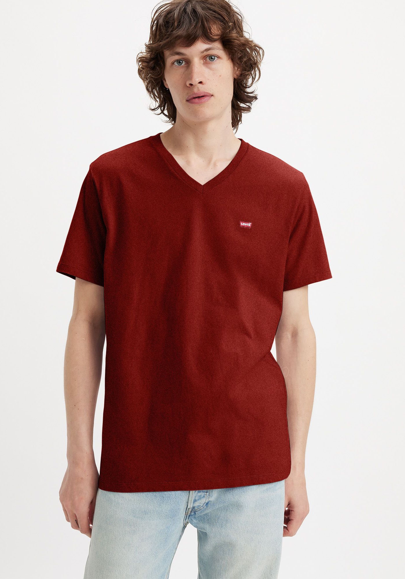 Levi's® V-Shirt »LE ORIGINAL HM VNECK«, mit Logostickerei