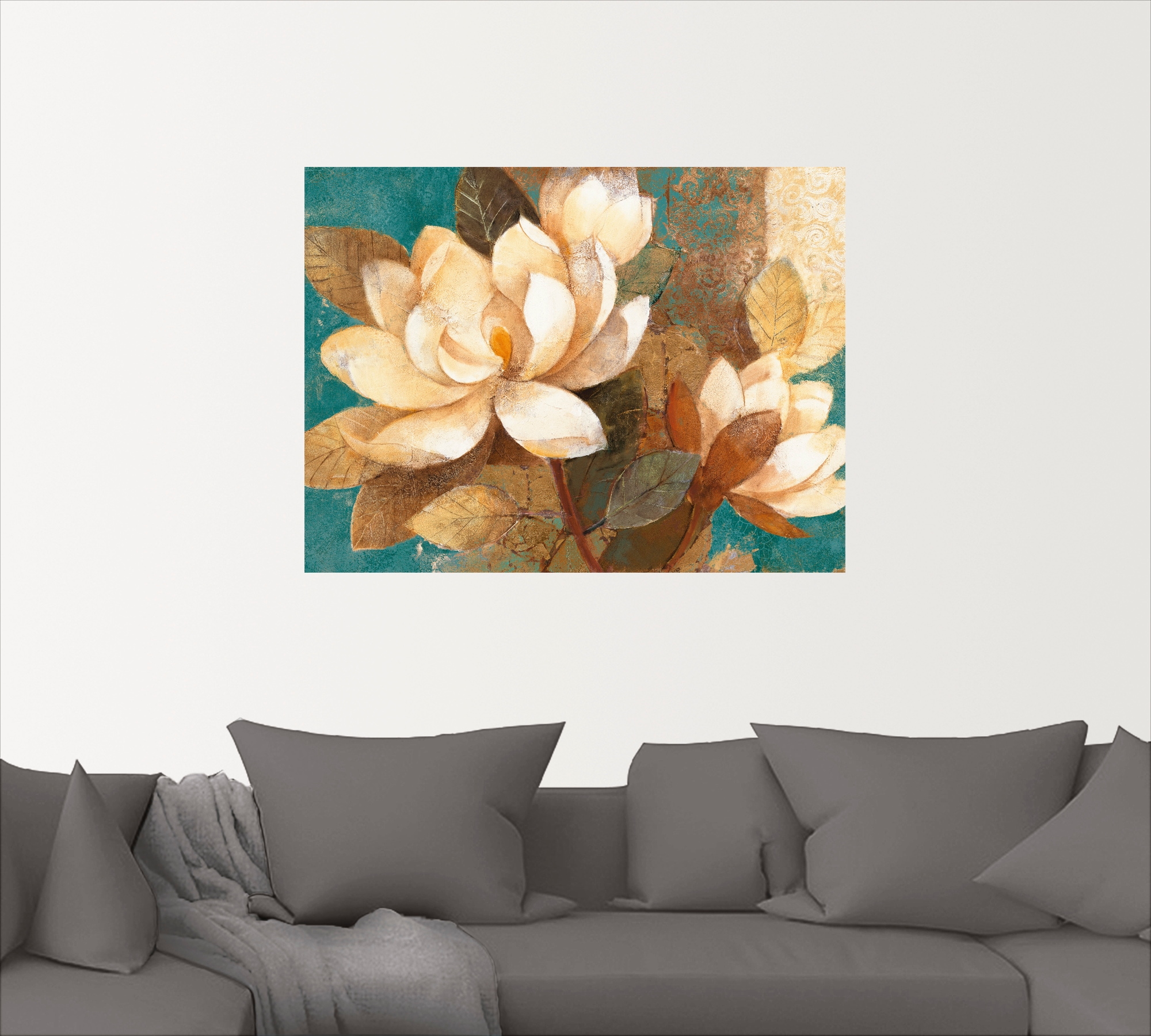 Artland Wandbild »Türkise Magnolien«, Blumen, (1 St.), als Poster, Wandaufkleber in verschied. Größen