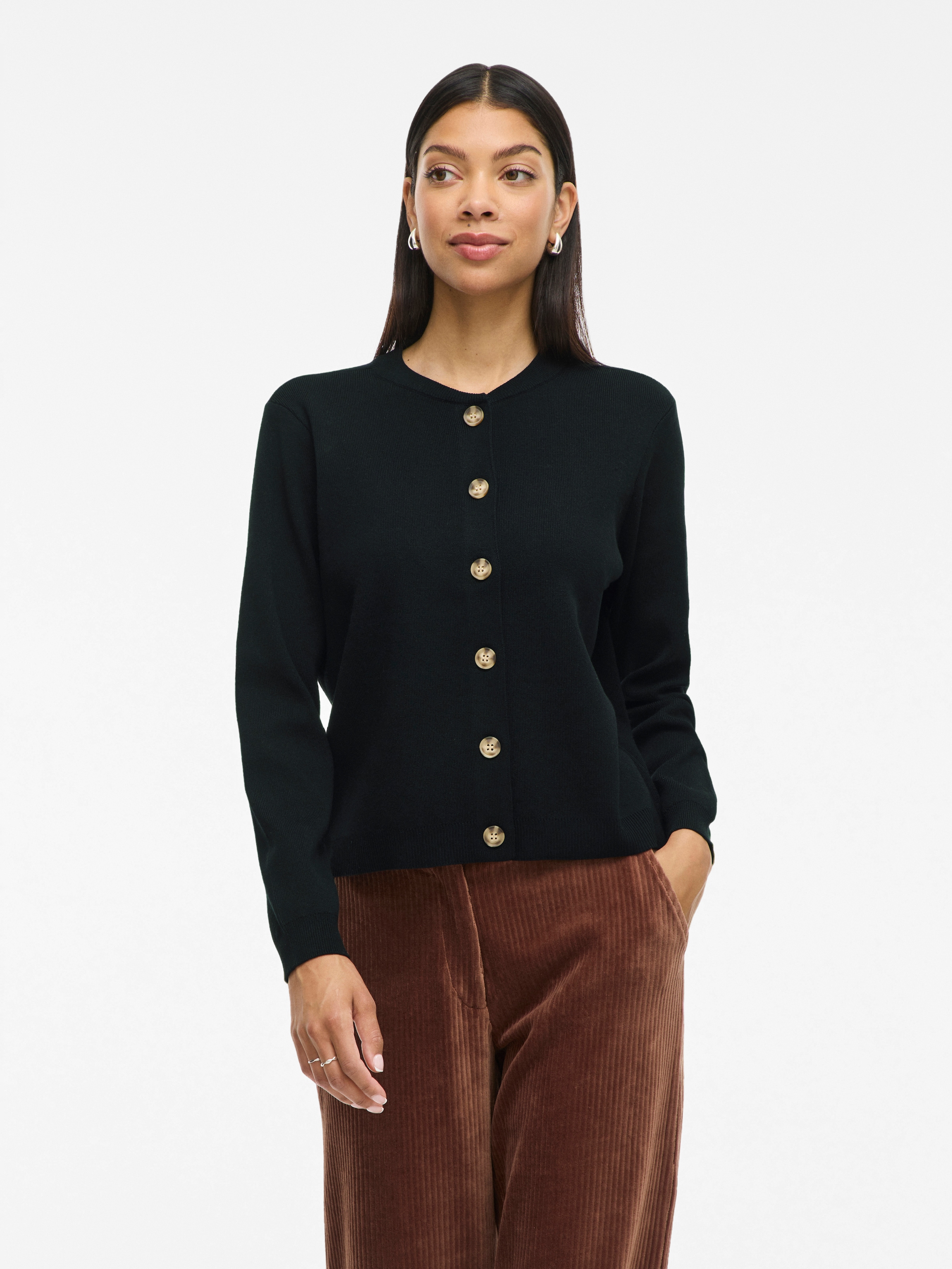 Vila Strickjacke "VIOSTRIA O-NECK L/S CARDIGAN - NOOS" günstig online kaufen