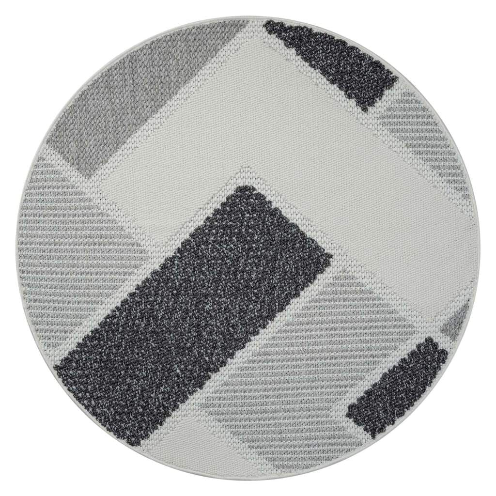 Carpet City Teppich »LINDO 8877«, rund, 11 mm Höhe, Kurzflor, Hochtief-Muster/ 3D-Effekt, Boho-Stil, Wohnzimmer
