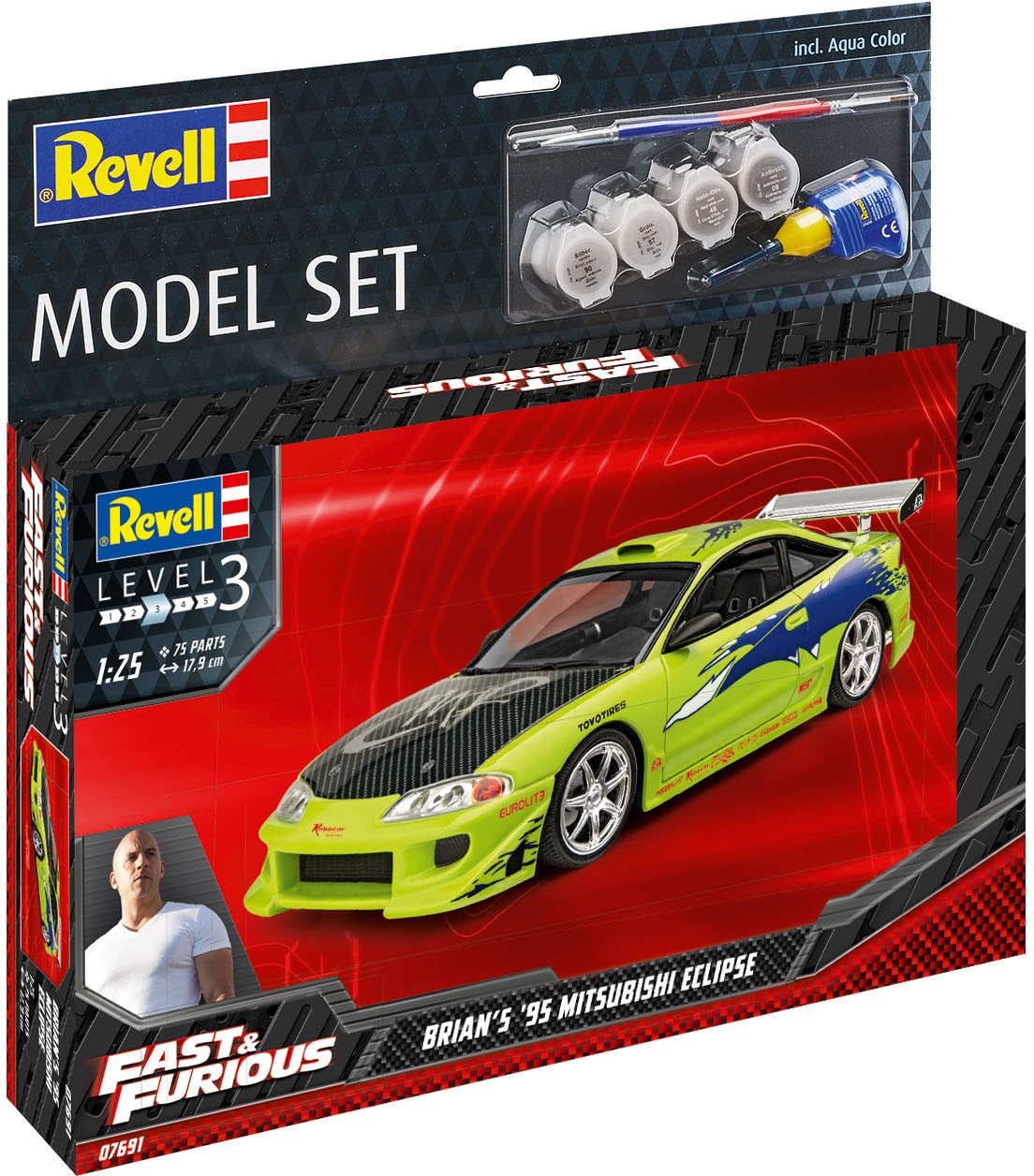 Revell® Modellbausatz »Fast & Furious - Brians 1995 Mitsubishi Eclipse«, 1:25