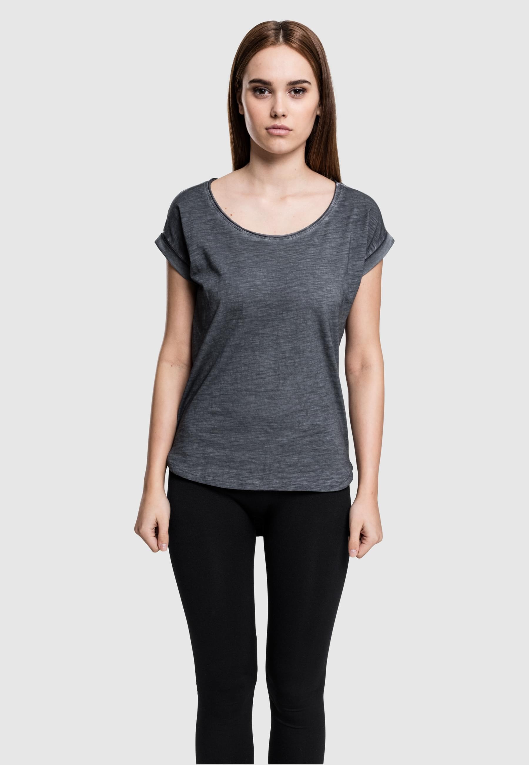 URBAN CLASSICS Kurzarmshirt »Urban Classics Damen Ladies Long Back Shaped Spray Dye Tee«, (1 tlg.)