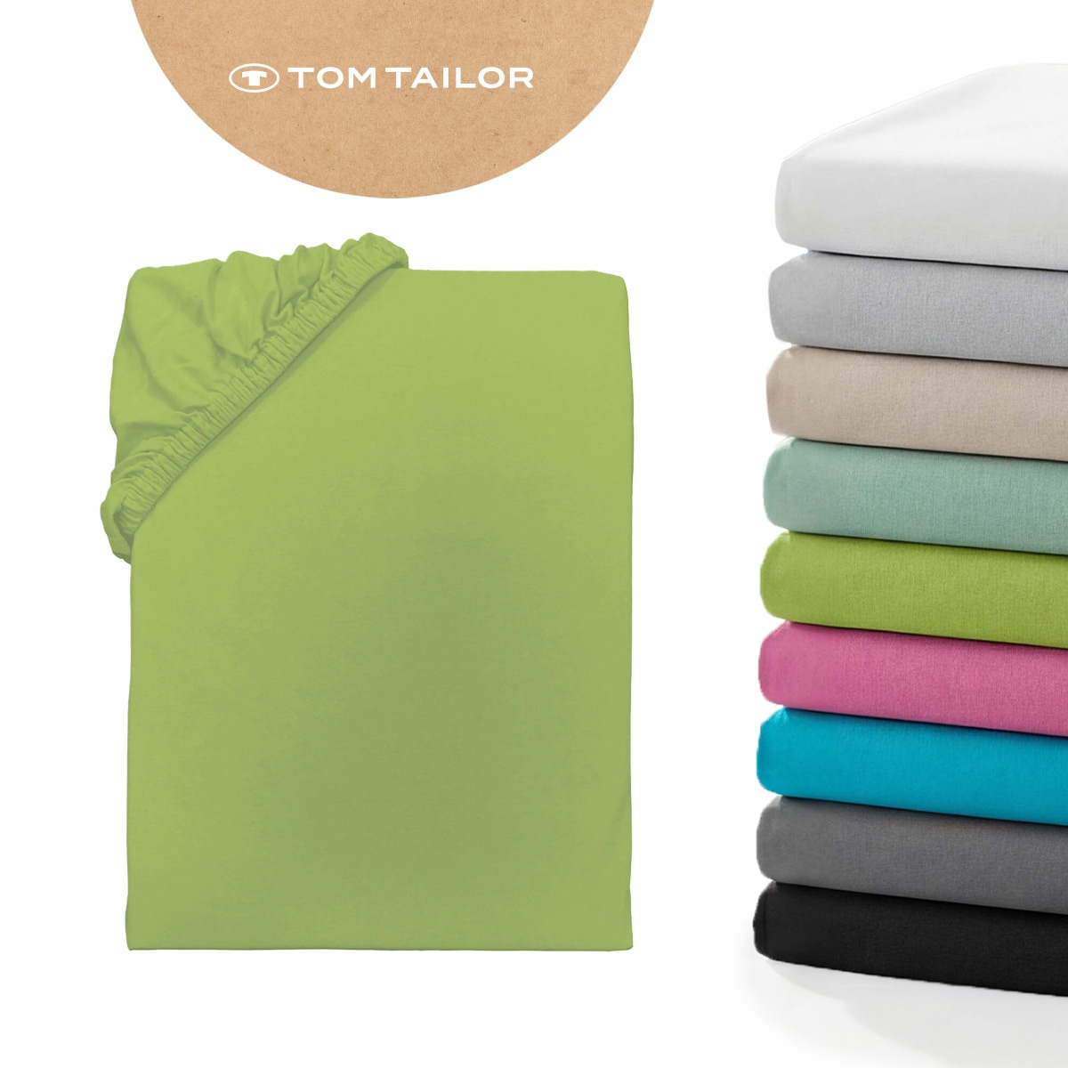 TOM TAILOR HOME Spannbettlaken "Tom Tailor Jersey" ab Größe 90x200 cm, Laken in hochwertiger Jersey Qualität