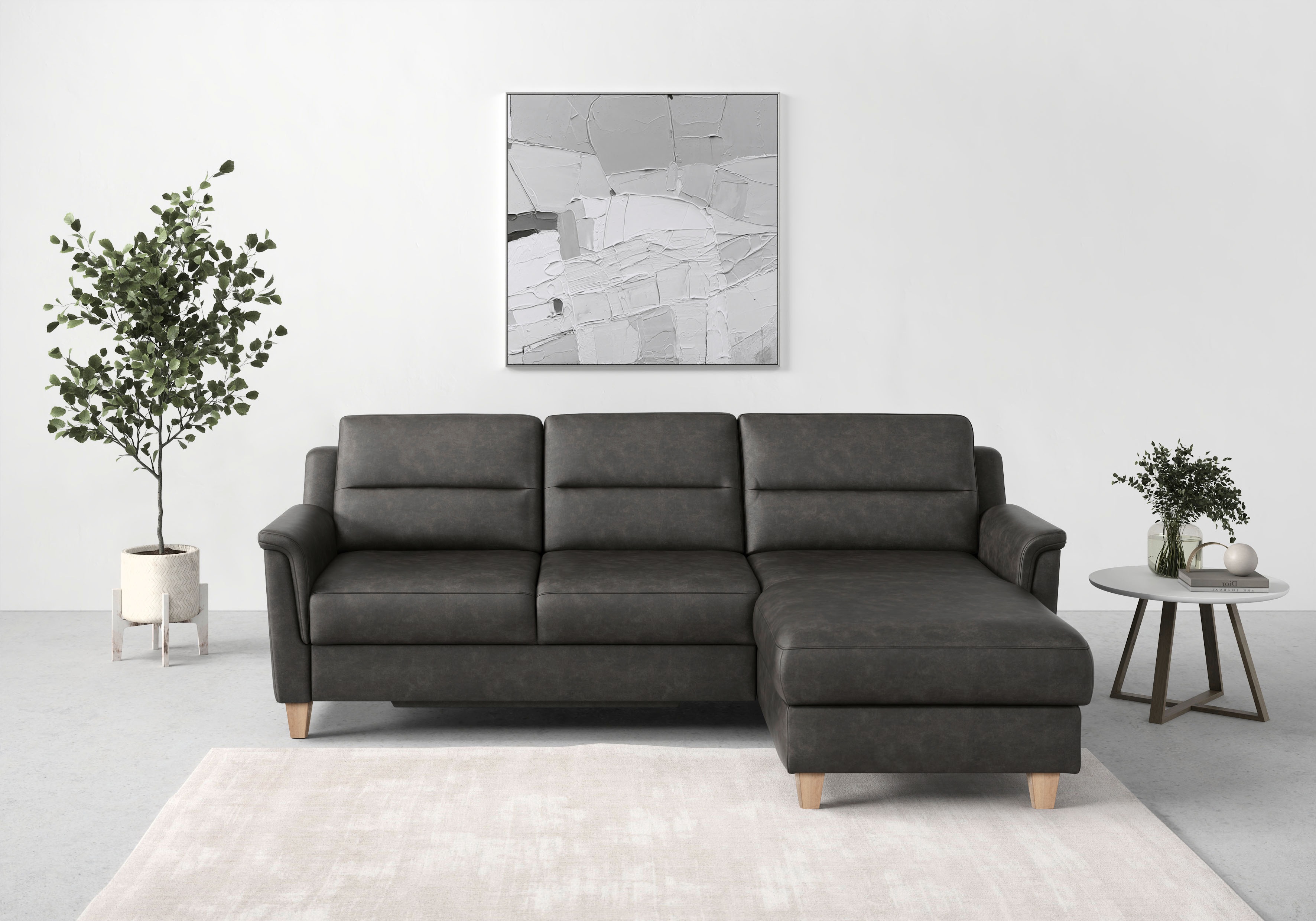 Thumbnail - sit&more Ecksofa "Farö L-Form", inklusive Federkern, wahlweise mit Bettfunktion und Bettkasten