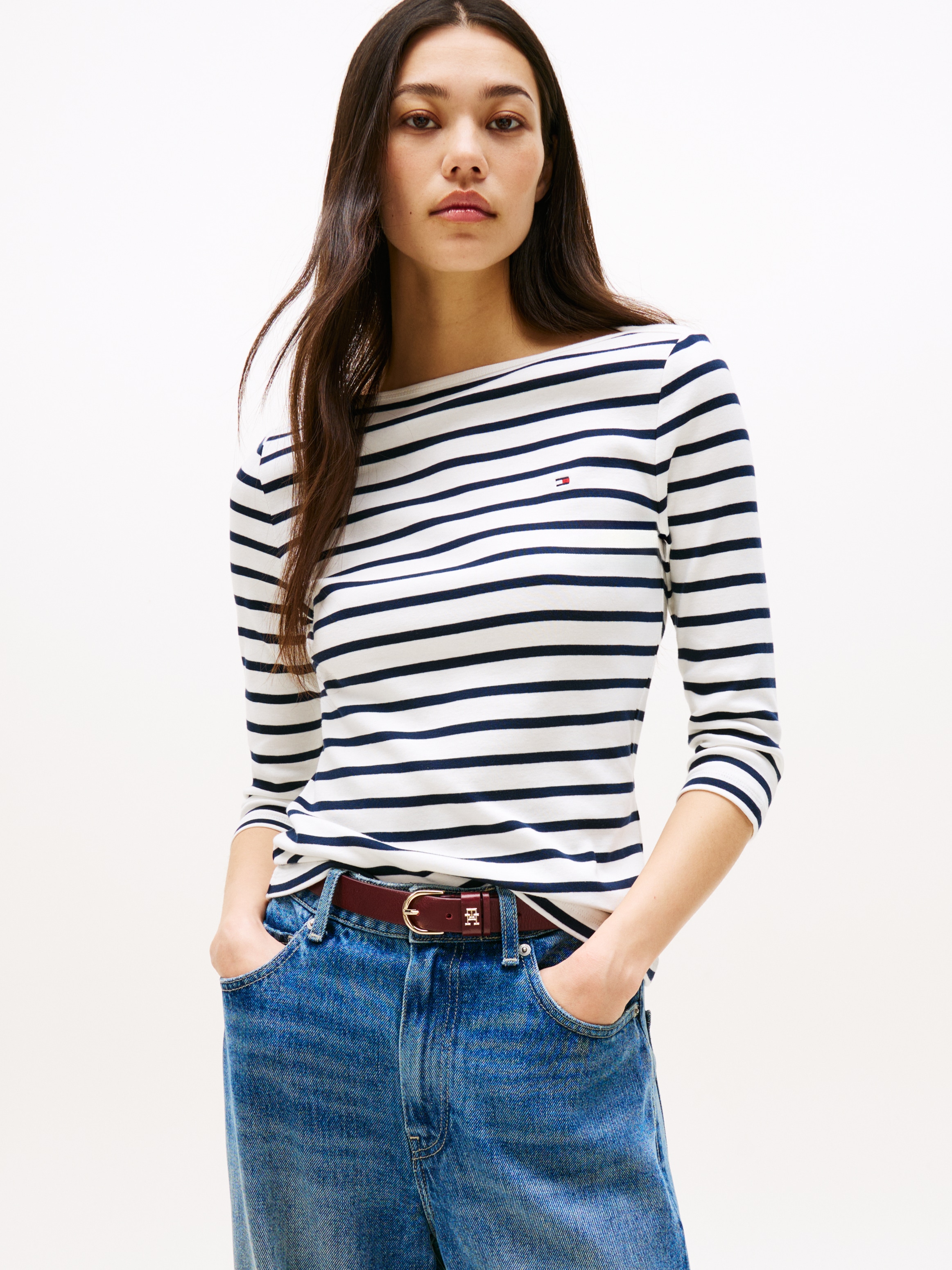 Tommy Hilfiger 3/4-Arm-Shirt "NEW CODY SLIM BOAT-NK 3/4SLV mit U-Boot und S günstig online kaufen