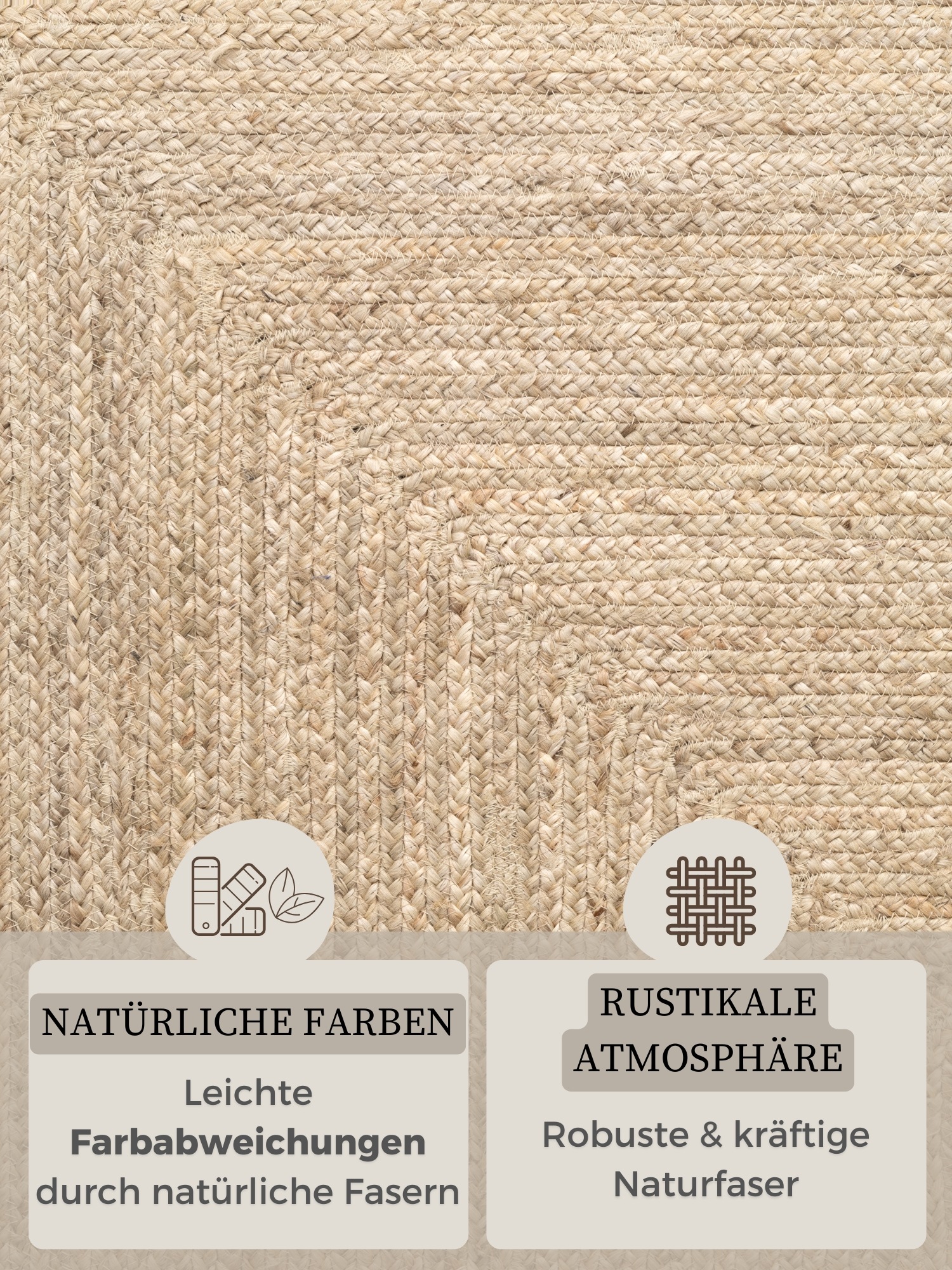 Teppich HANSE HOME "Sharmila Juteteppich", beige (natur weiß), B:80cm H:9mm L:150cm, Jute, Teppiche, Teppich, 100% Jutefaser, Natur, Wohnzimmer, Esszimmer, Flur, Boho, Skandi 3