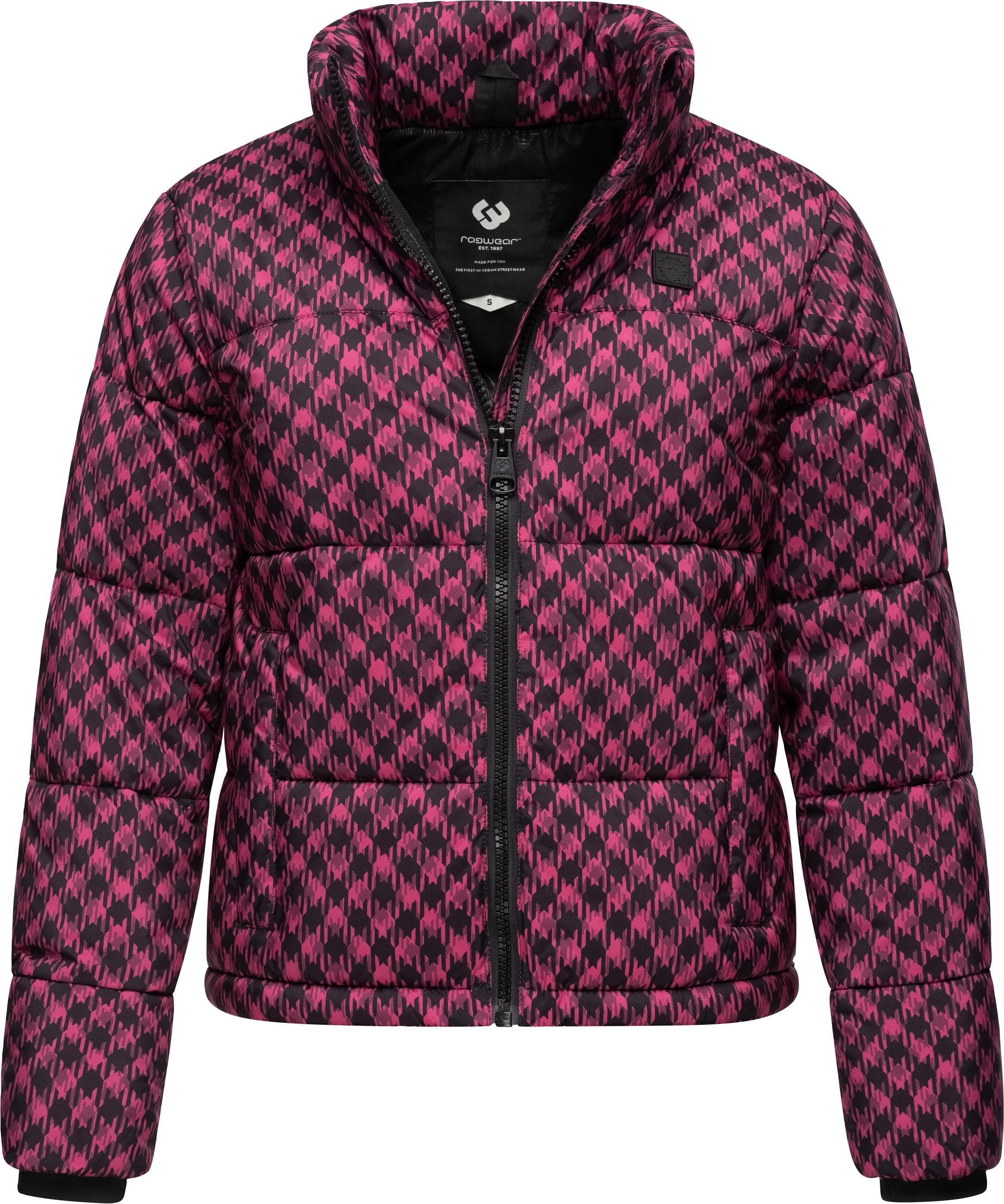 Ragwear Winterjacke »Serah Print«, ohne Kapuze, wasserdichte Winter Steppjacke mit Hahnentritt Muster