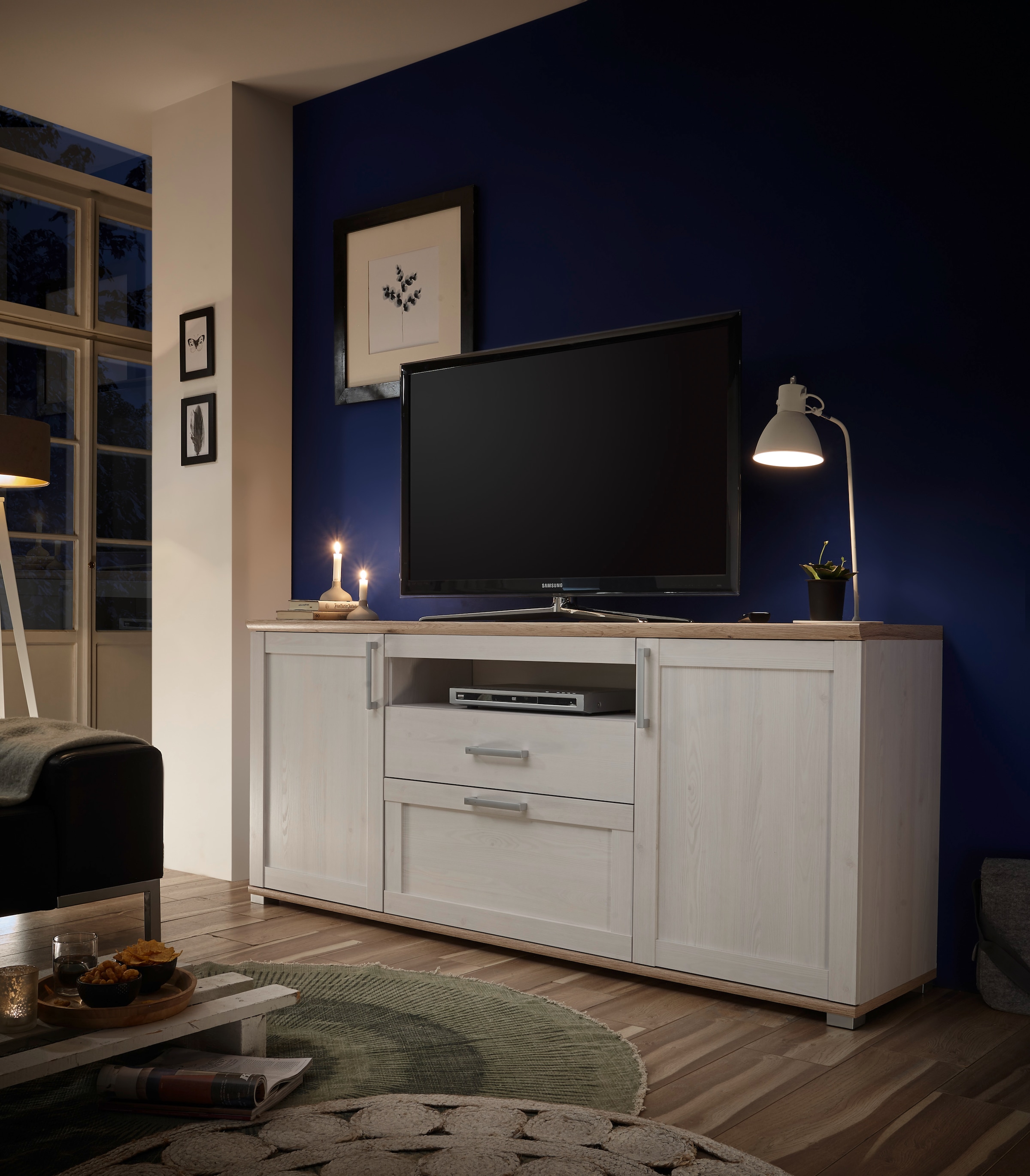 HBZ Lowboard "Romance Landhaustil, TV Möbel bis 65 Zoll, BxHxT 190x82x44 cm günstig online kaufen