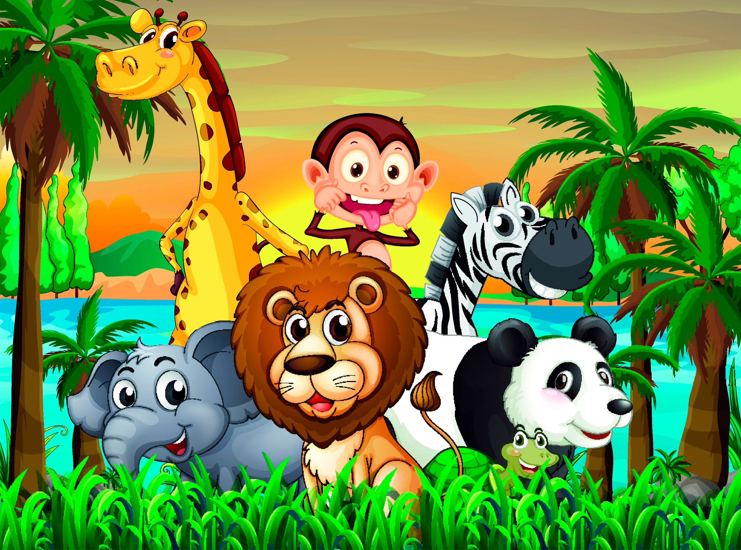 Papermoon Fototapete »Jungle Animals«